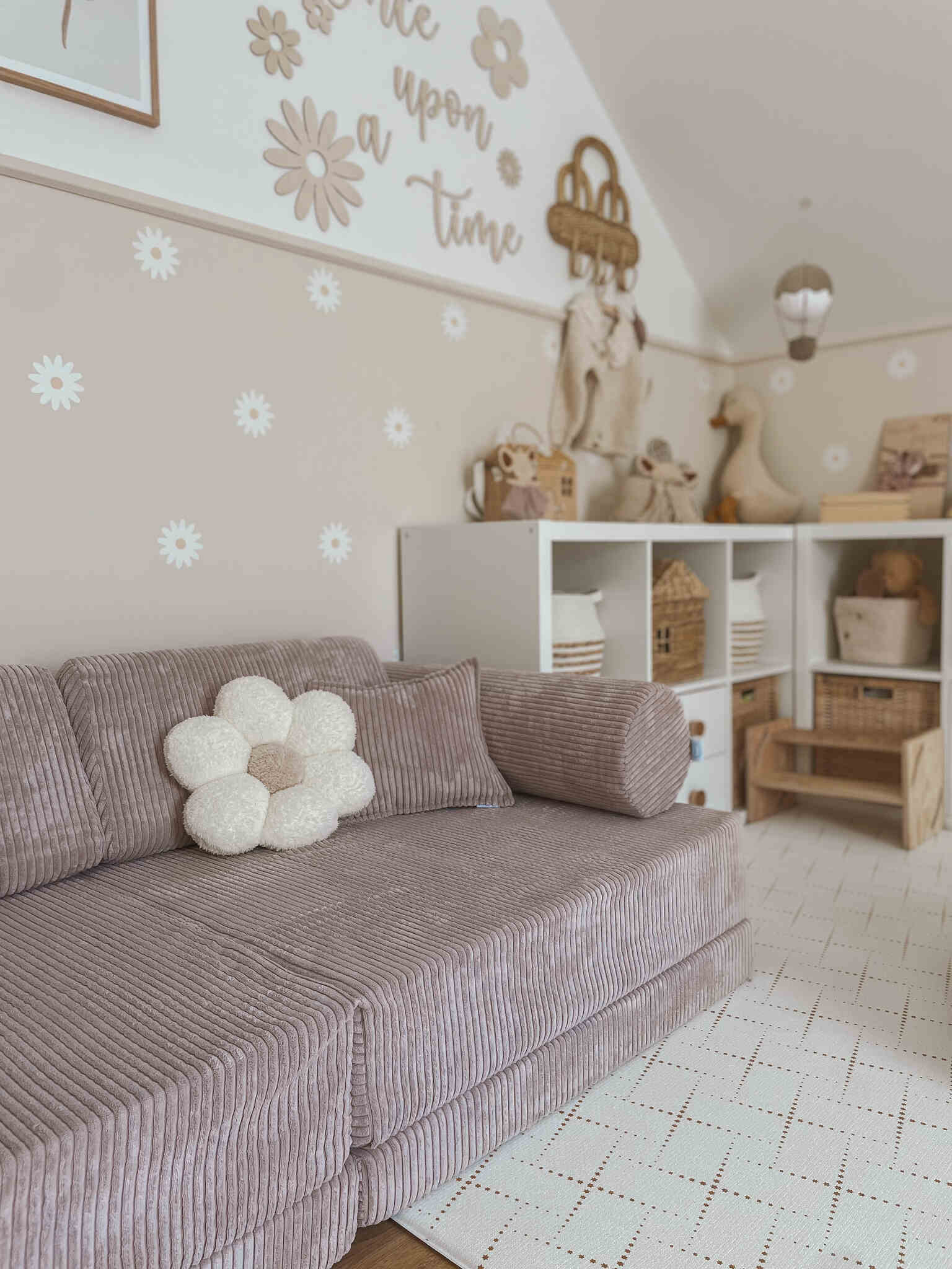 Canapé de jeu Montessori Confort en velours côtelé lavande