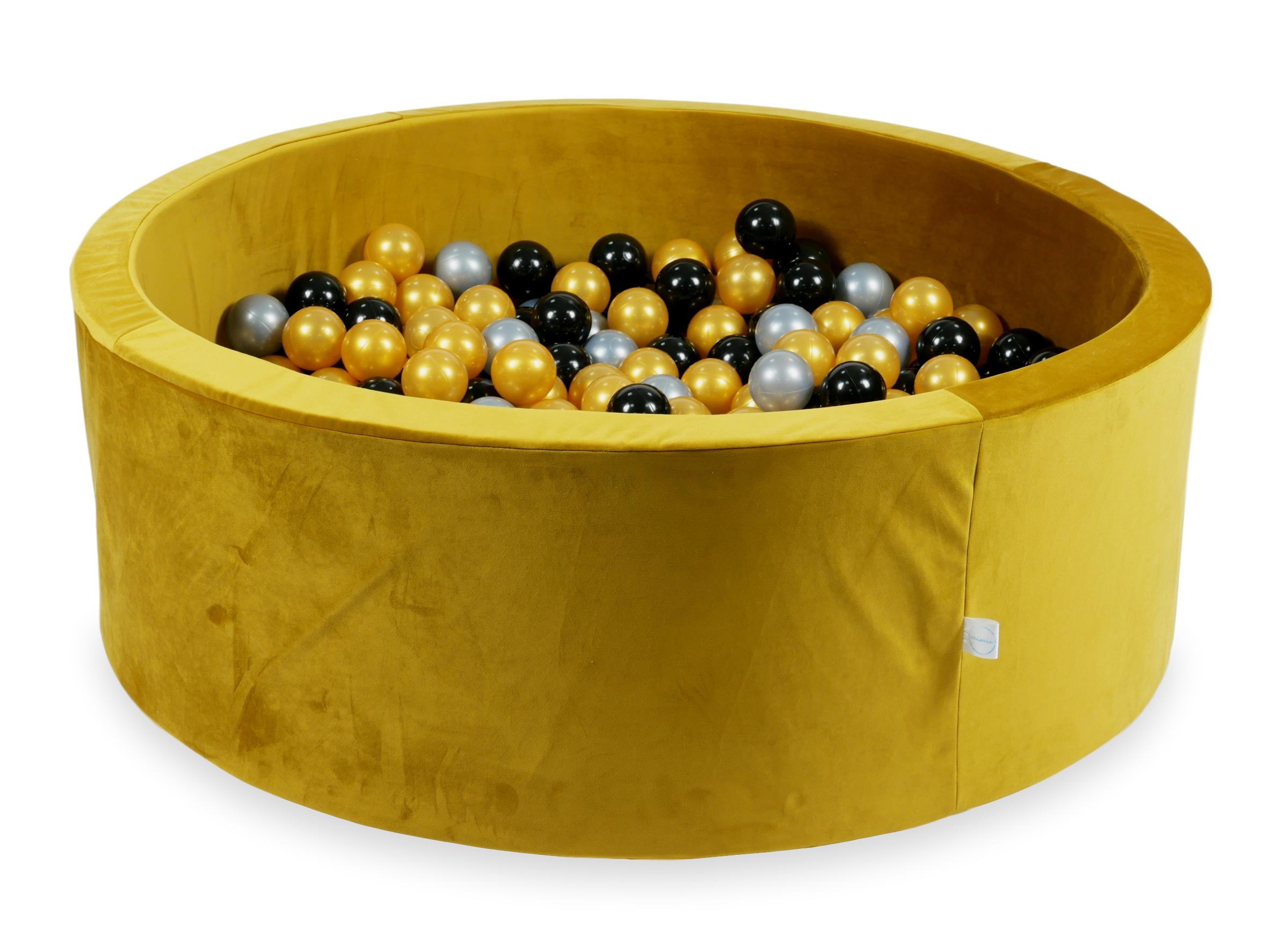 Piscine à balles en velours velvet dore 110x40 cm avec 500balles