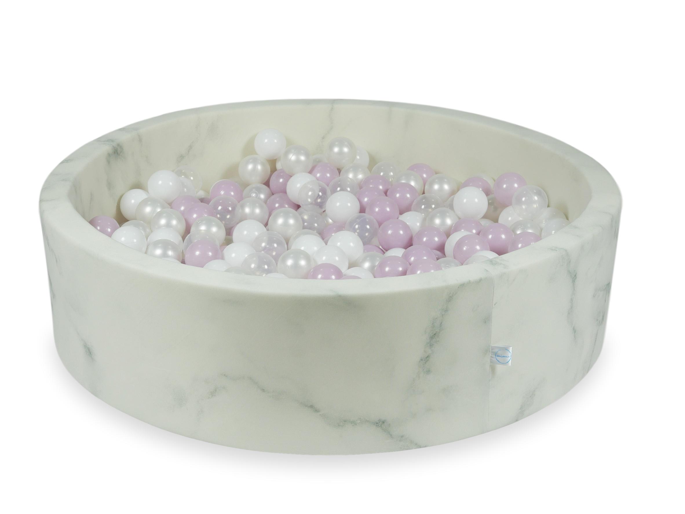 Piscine à balles en velours Marble 110x30 cm avec 400 balles