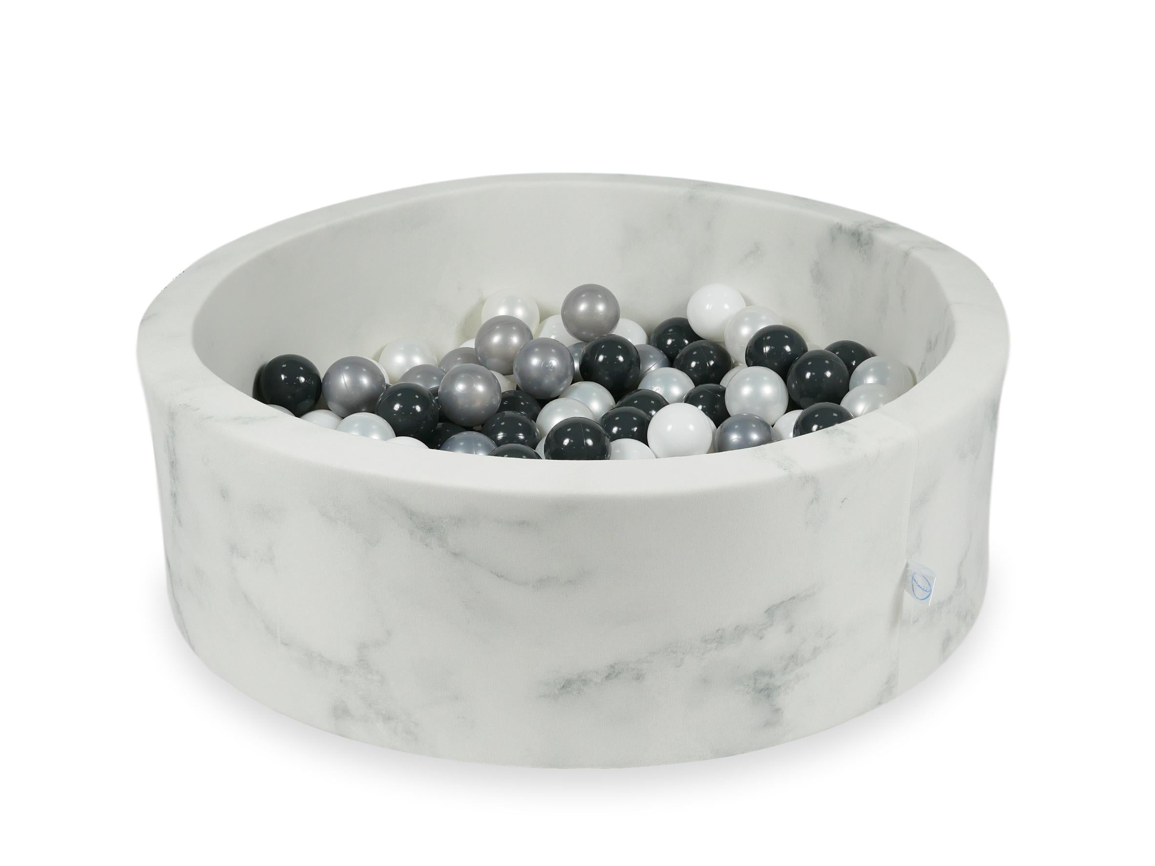 Piscine à balles en velours Marble 90x30 cm avec 200 balles
