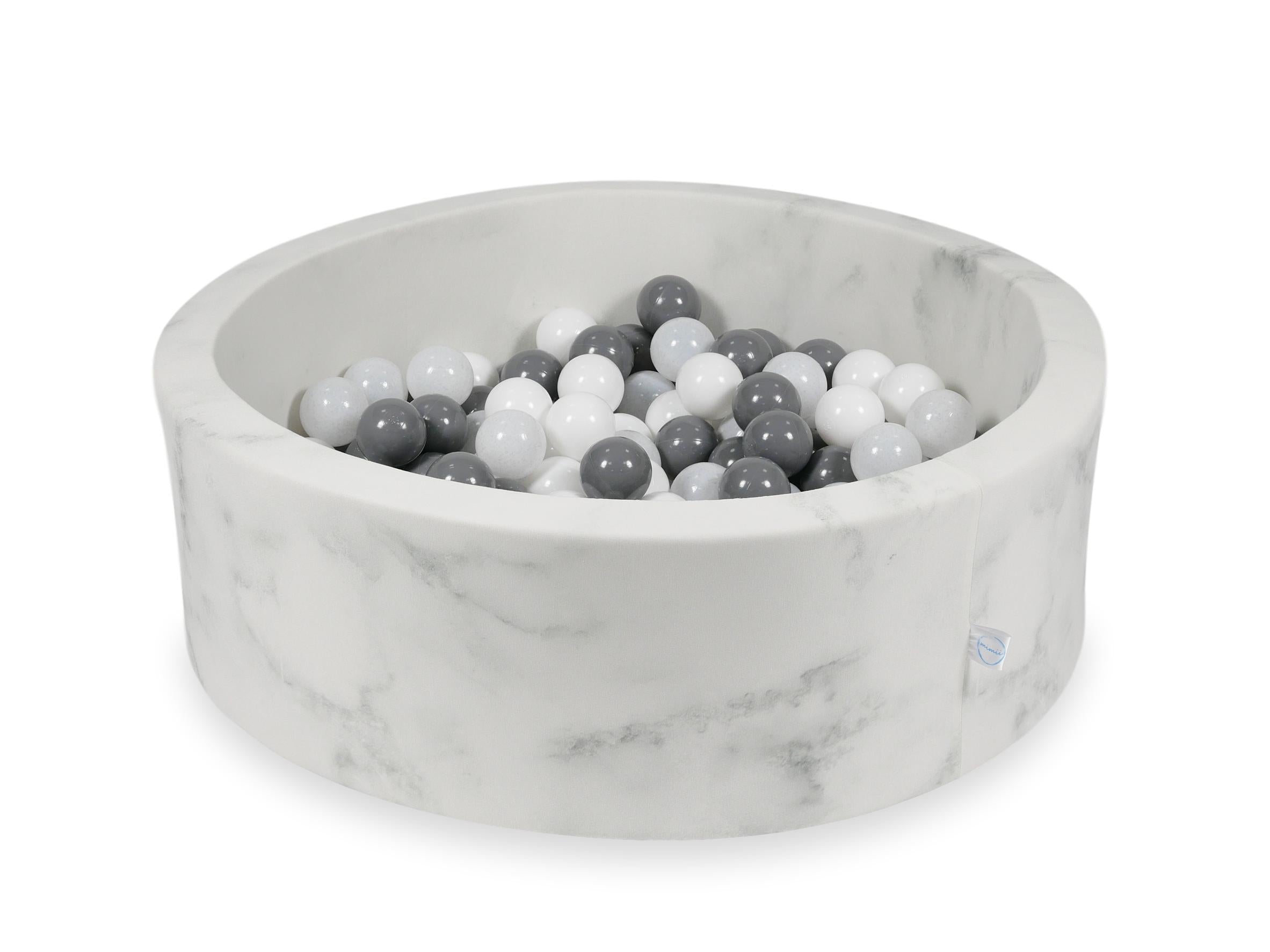 Piscine à balles en velours Marble 90x30 cm avec 200 balles