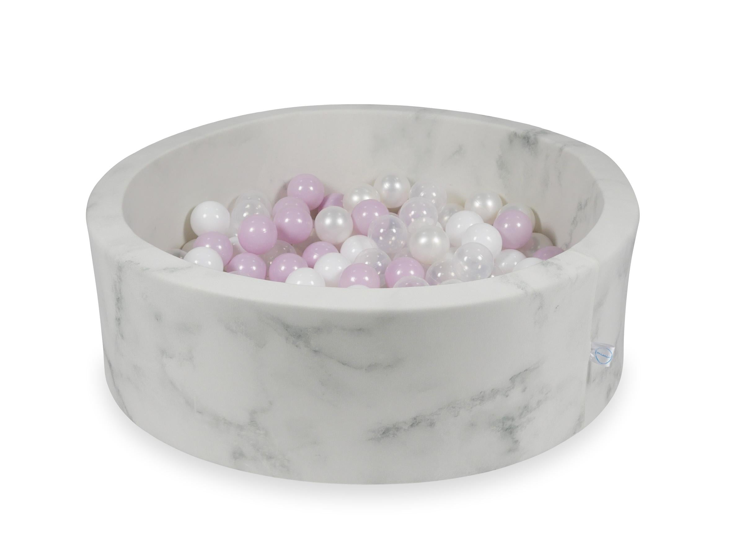 Piscine à balles en velours Marble 90x30 cm avec 200 balles