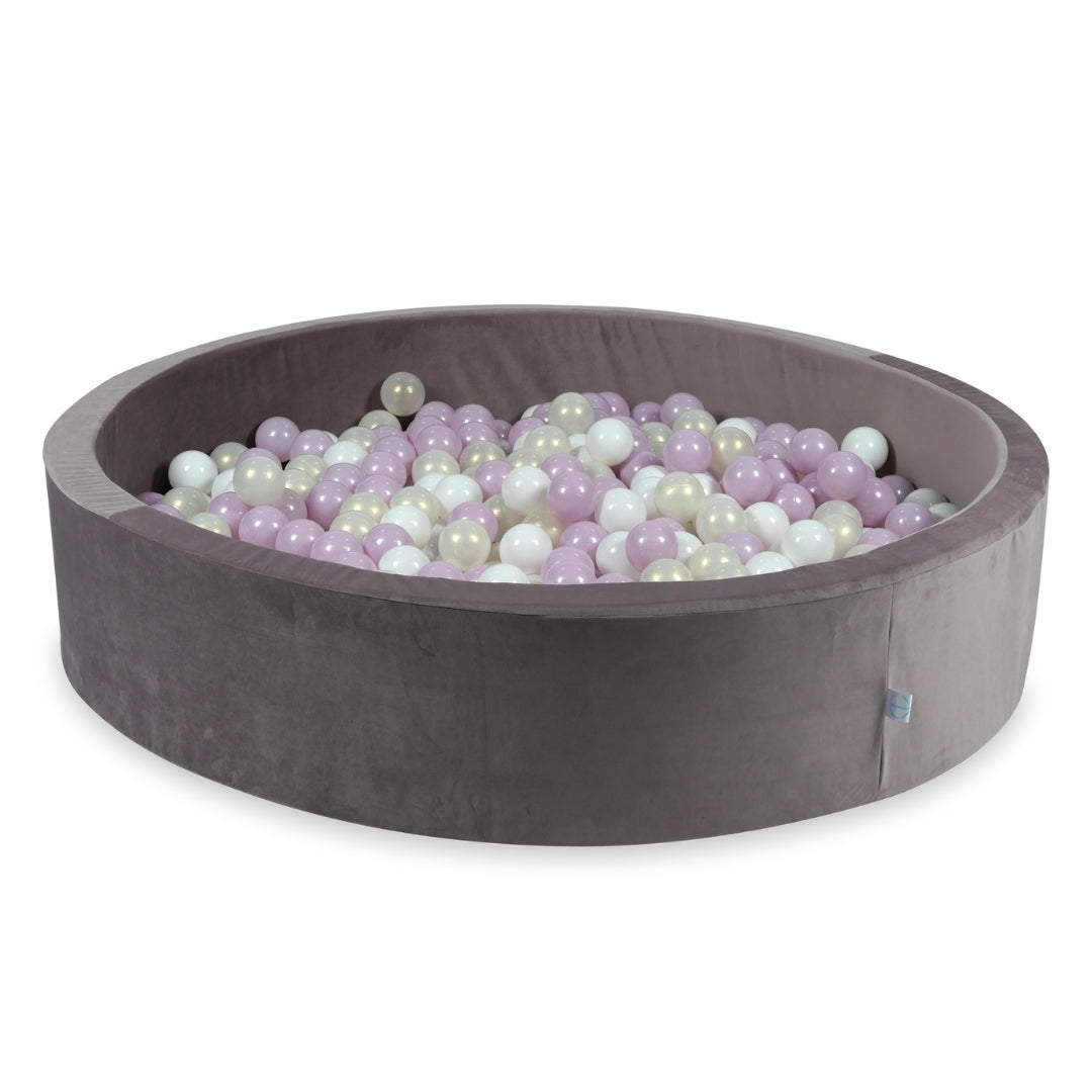 Piscine à balles en velours velvet lilac 130x30 cm avec 600 balles