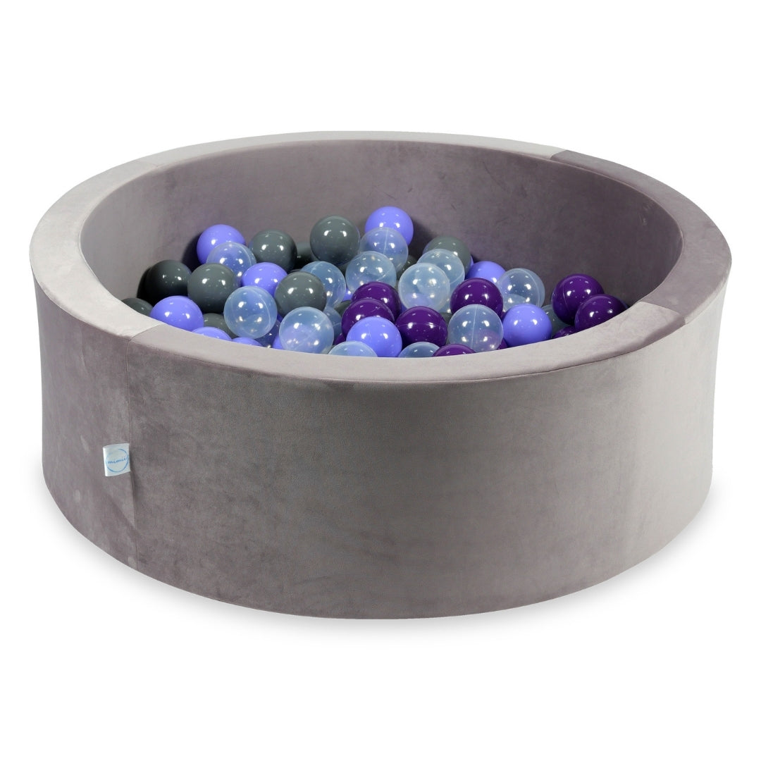Piscine à balles en velours velvet lilac 90x30 cm avec 200 balles
