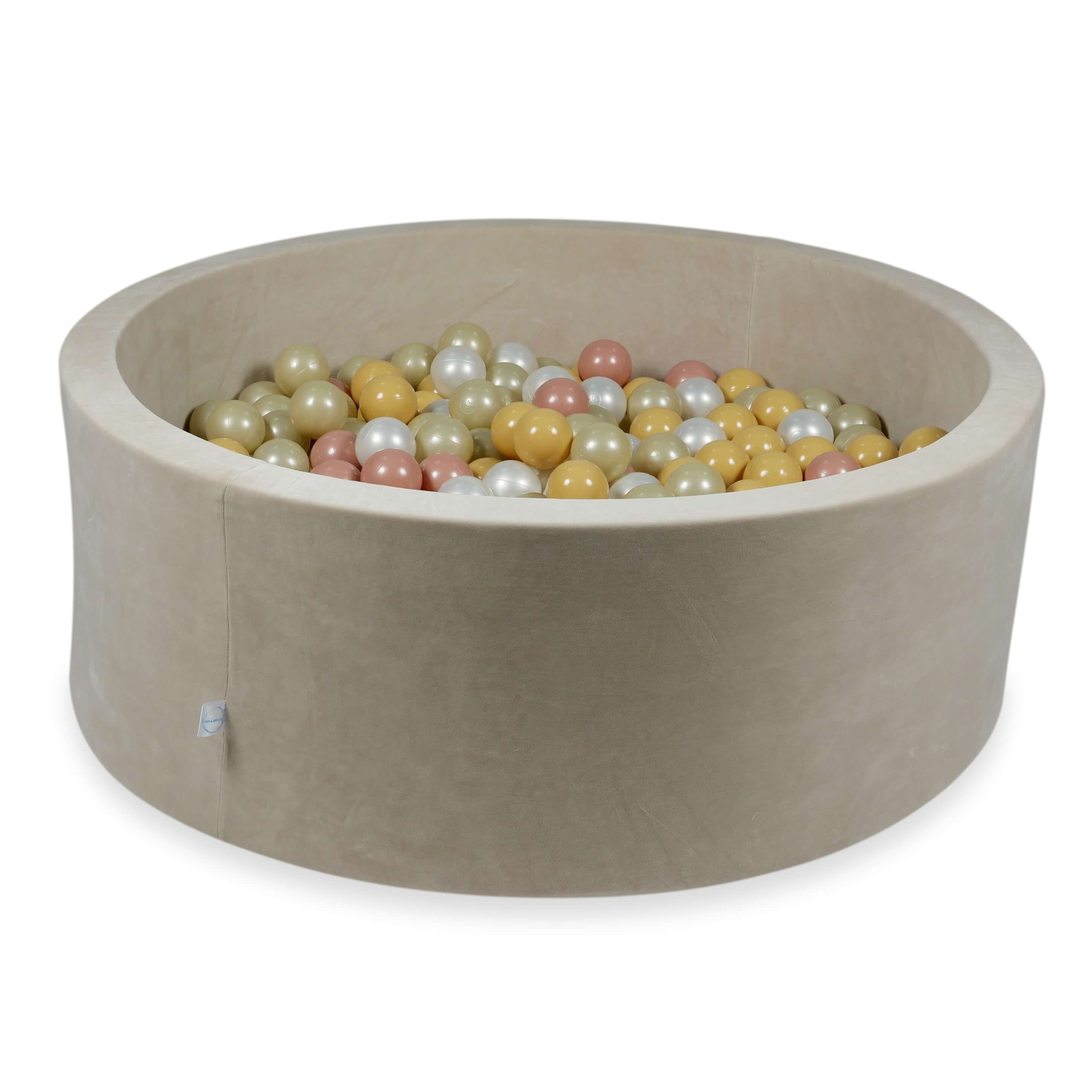 Piscine à balles en velvet soft beige 110x40 cm avec 500balles