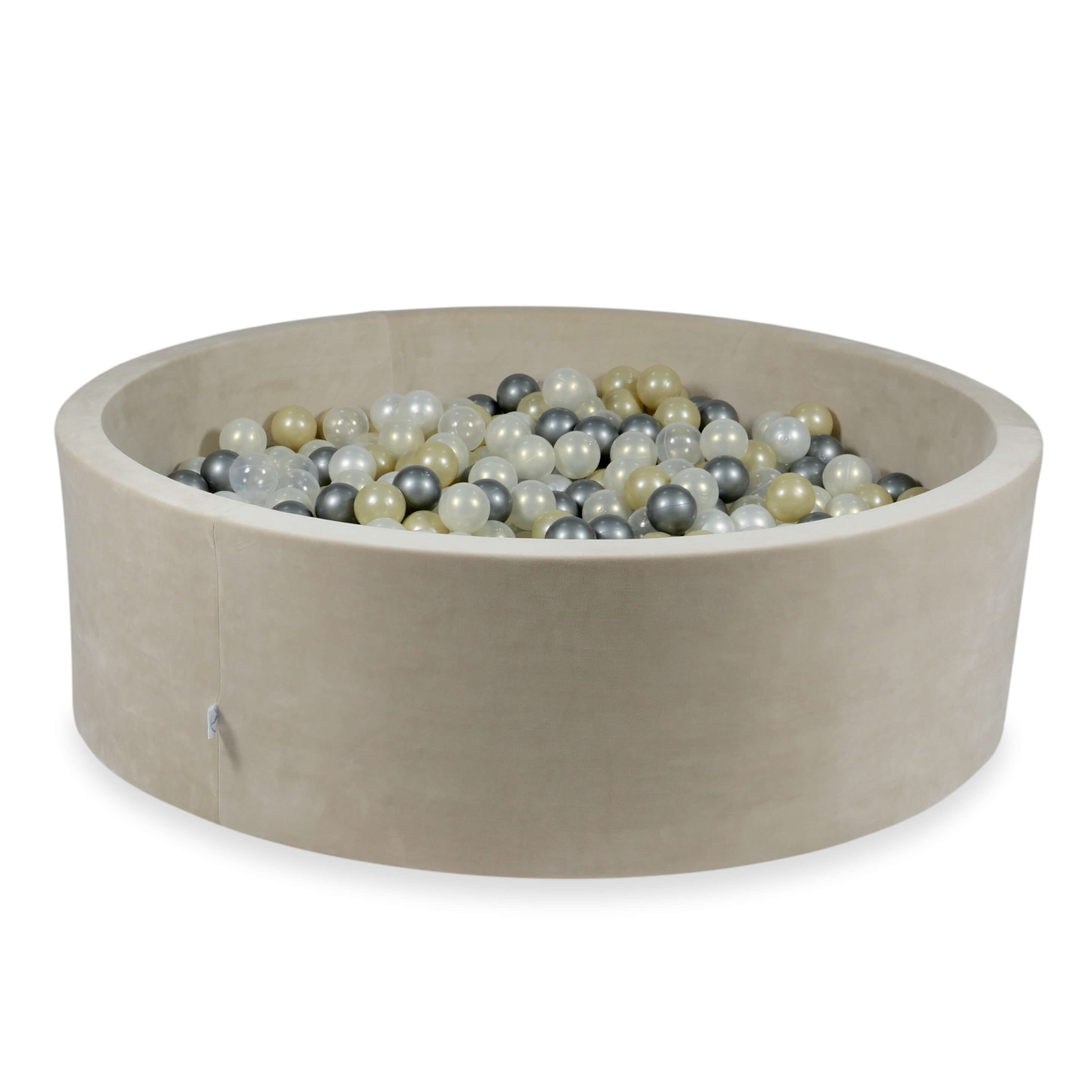 Piscine à balles en velvet soft beige 130x40 cm avec 700 balles