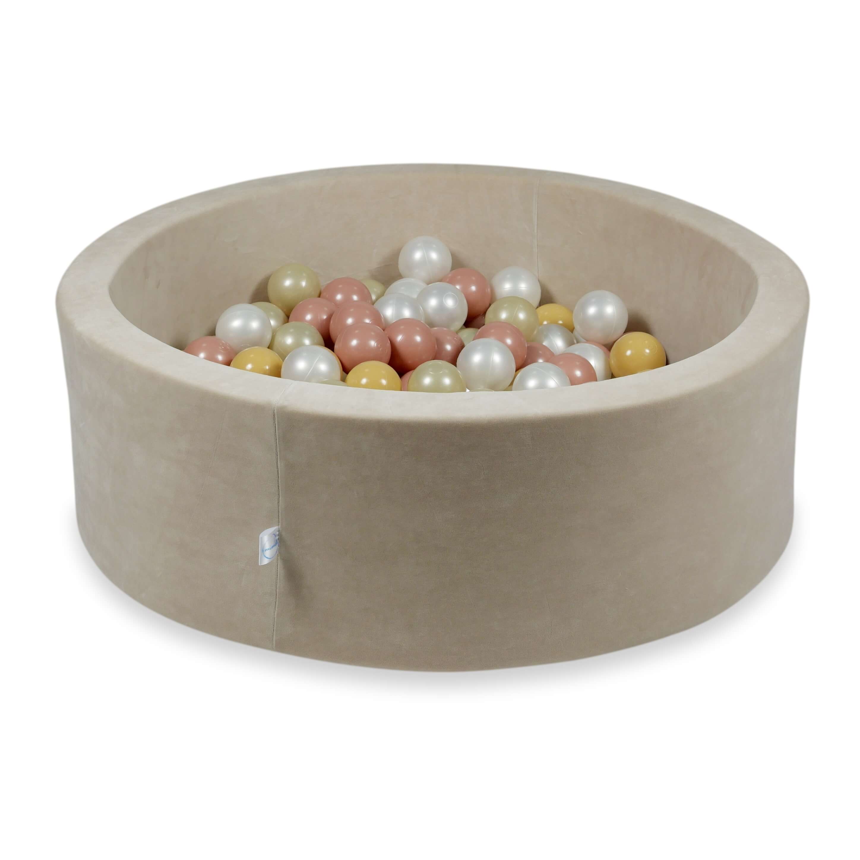 Piscine à balles en velvet soft beige 90x30 cm avec 200 balles