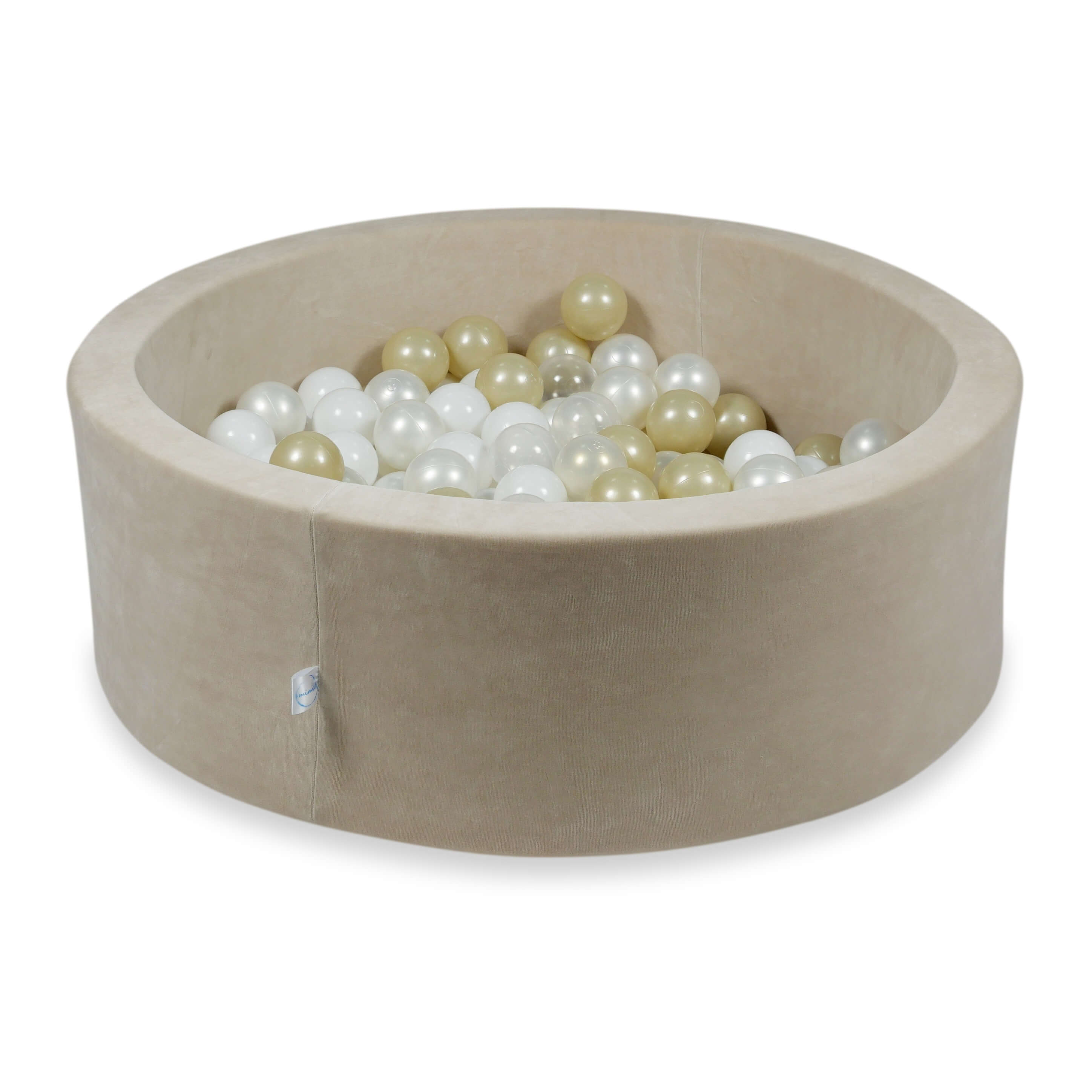 Piscine à balles en velvet soft beige 90x30 cm avec 200 balles