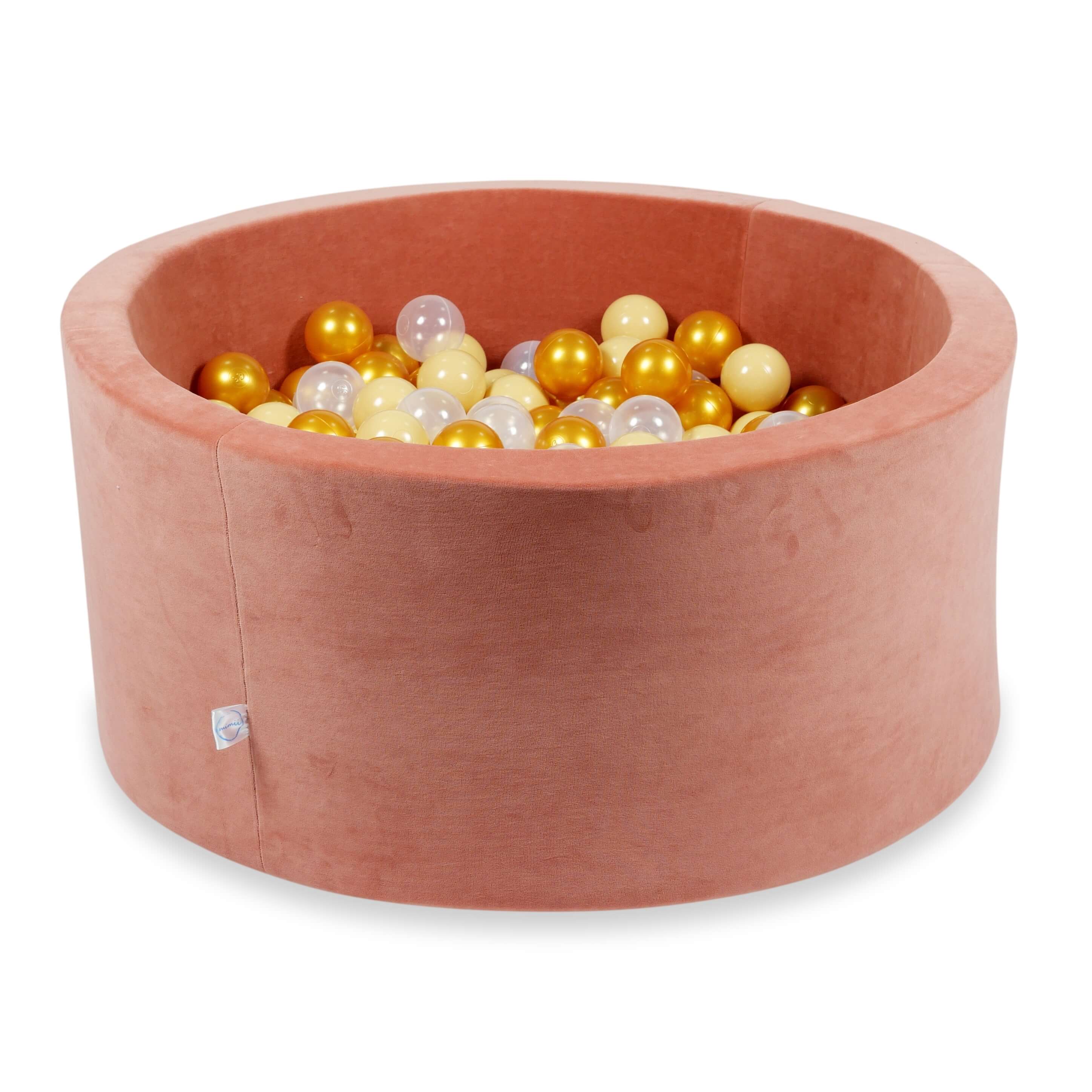 Piscine à balles en velours velvet soft canyon clay 90x40 cm avec 300 balles