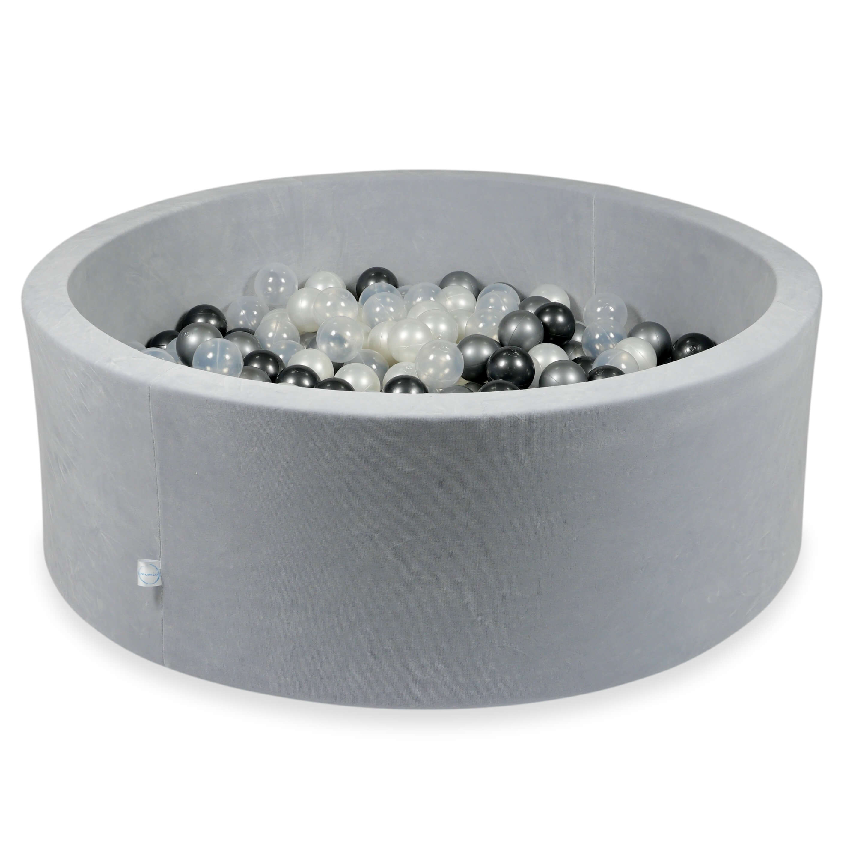 Piscine à balles en velours velvet soft gris clair 110x40 cm avec 500balles