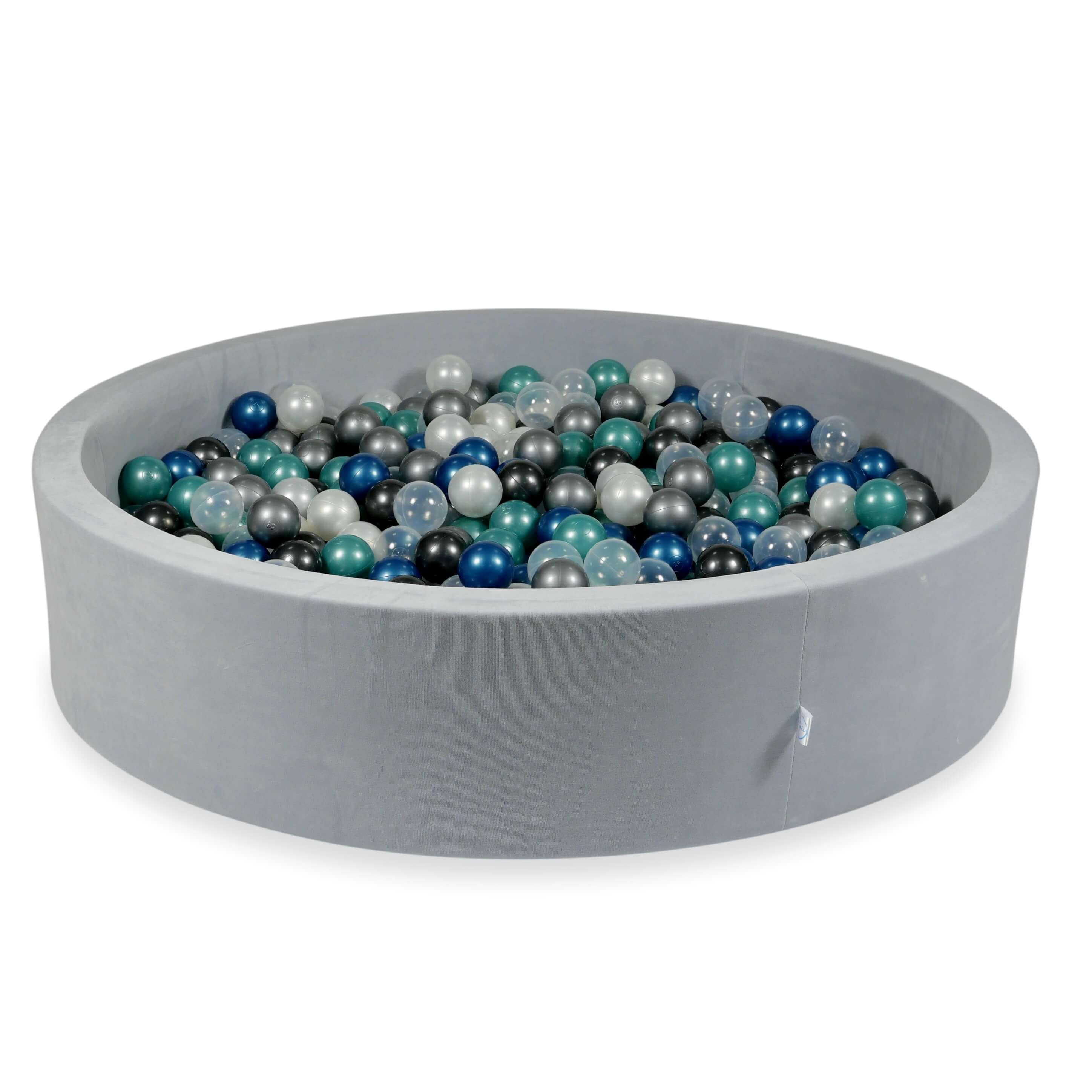 Piscine à balles en velours velvet soft gris clair 130x30 cm avec 600 balles