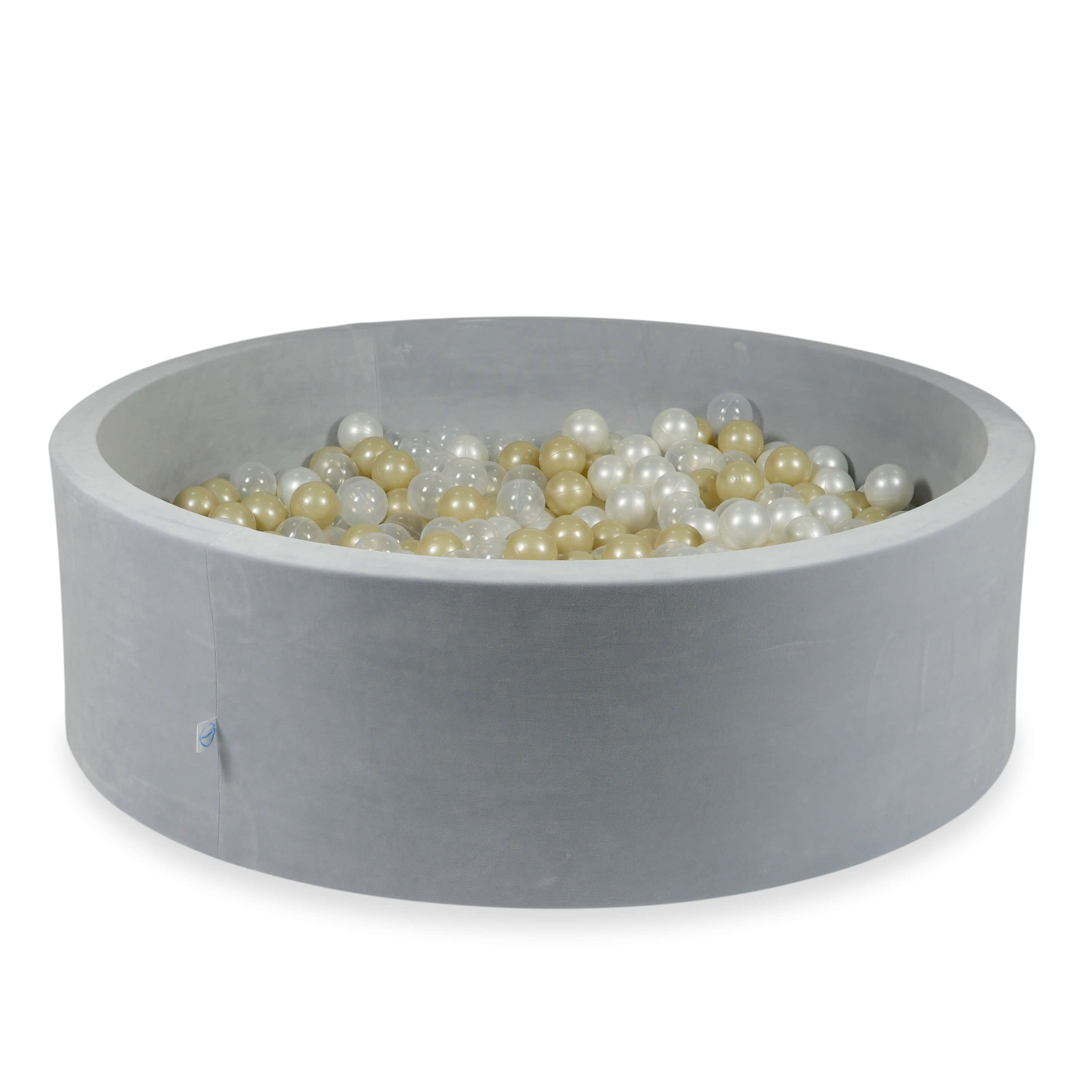 Piscine à balles en velours velvet soft gris clair 130x40 cm avec 700 balles