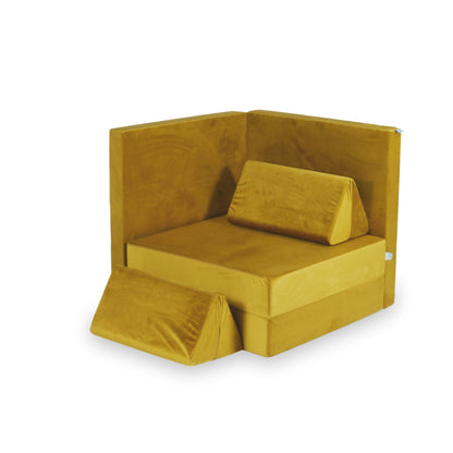 Canapé de jeu Montessori de luxe en velours doré