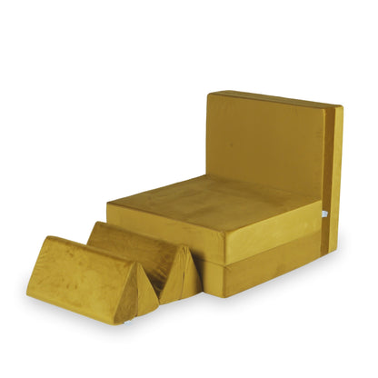 Canapé de jeu Montessori de luxe en velours doré