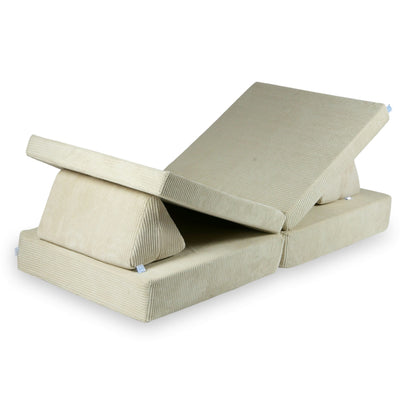 Canapé de jeu Montessori en Côtelé Beige