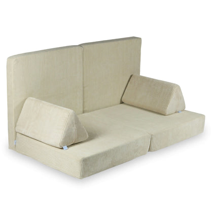 Canapé de jeu Montessori en Côtelé Beige