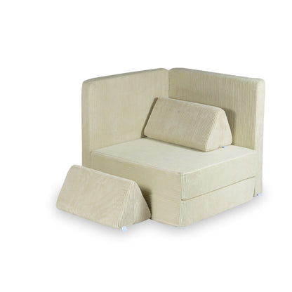 Canapé de jeu Montessori en Côtelé Beige