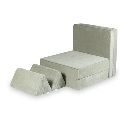Canapé de jeu Montessori Confort en velours côtelé gris