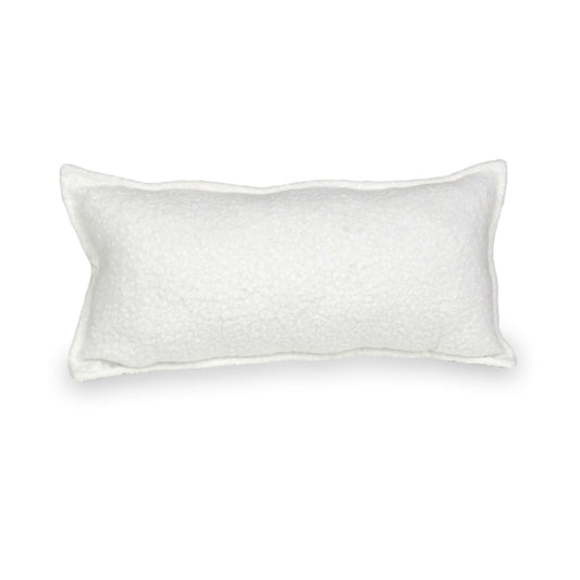 Grand coussin de jeu pour canapé en bouclé blanc