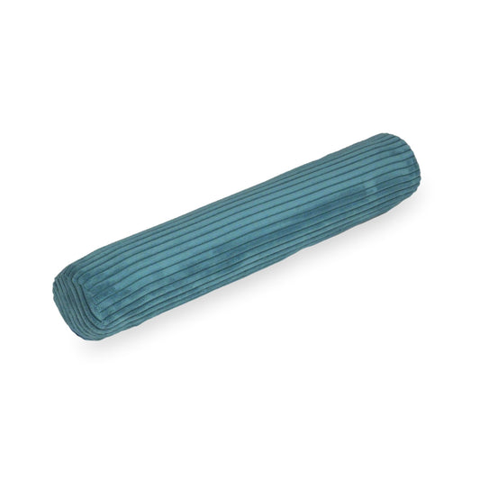 Petit rouleau pour canapé en velours côtelé bleu