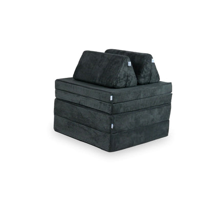 Canapé de jeu Montessori de luxe en velours côtelé graphite