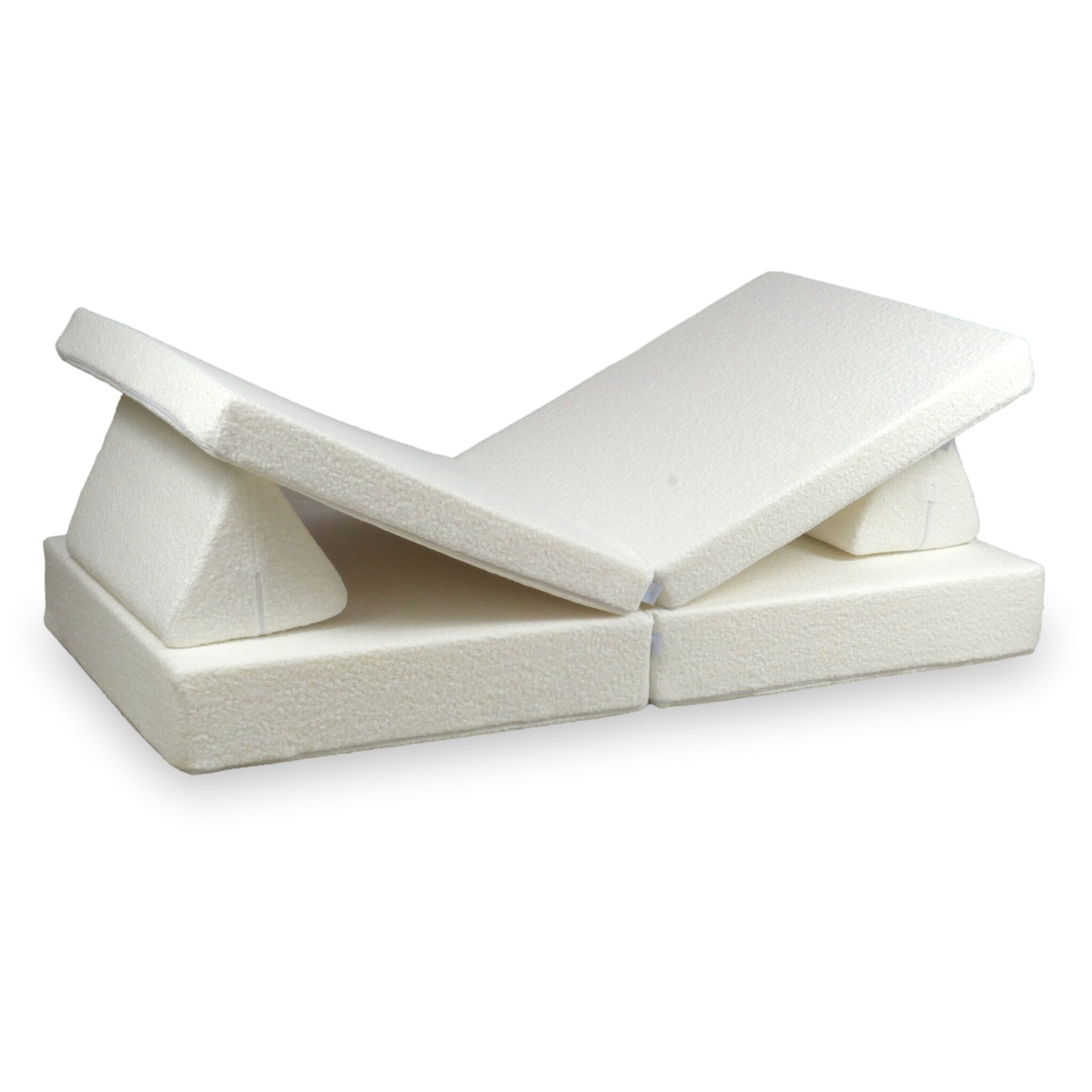 Canapé de jeu Montessori De Luxe Bouclé Blanc