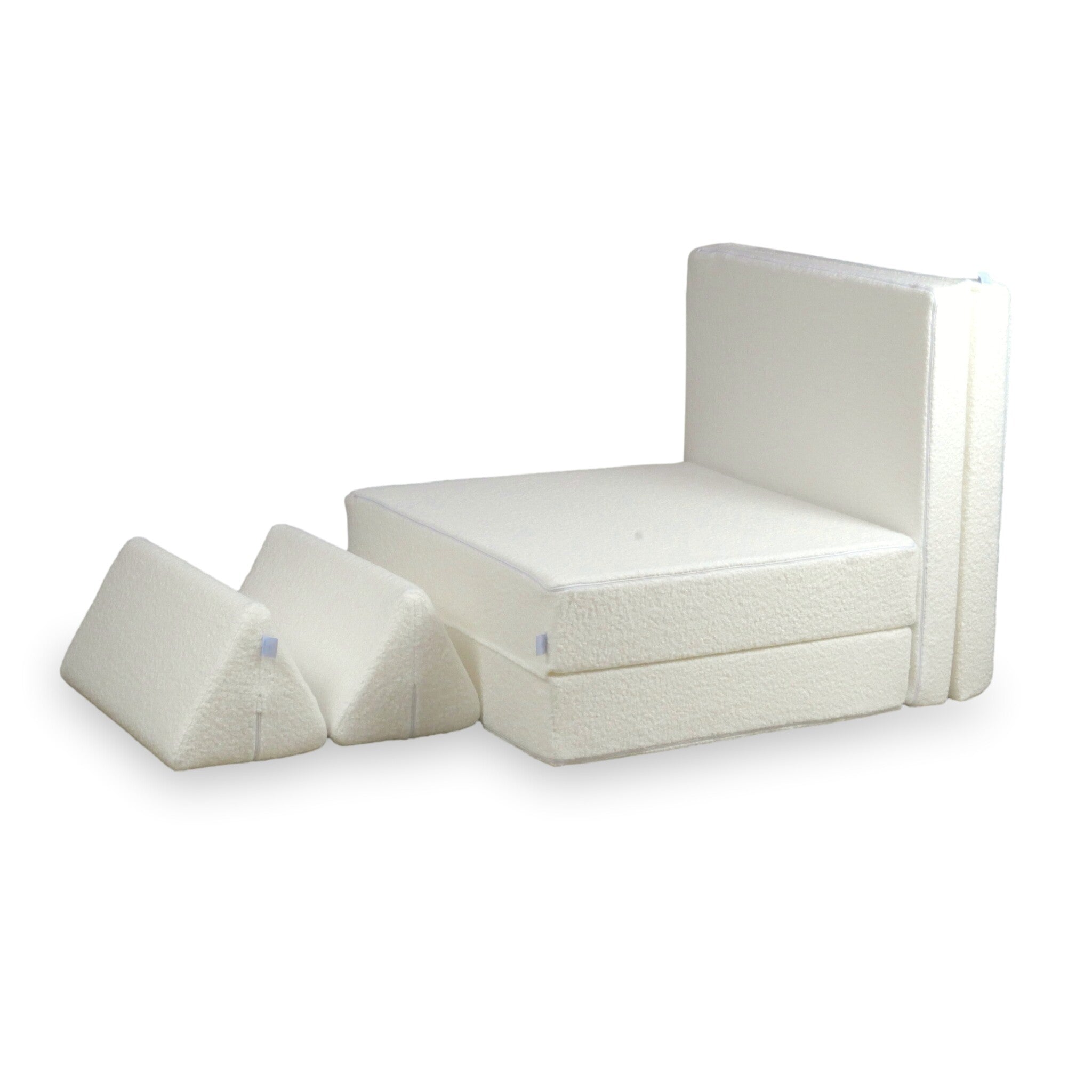 Canapé de jeu Montessori De Luxe Bouclé Blanc