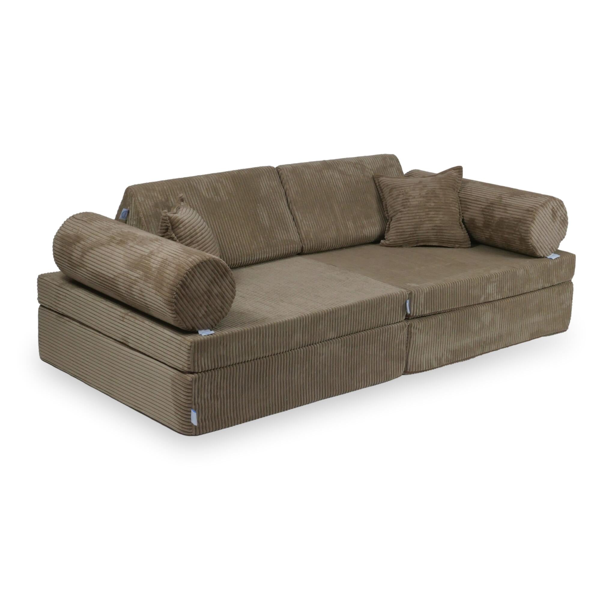 Canapé de jeu Montessori Confort en velours côtelé toffee