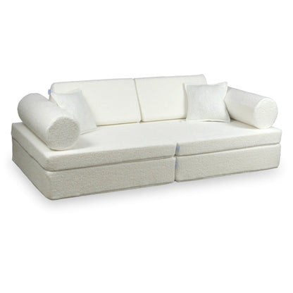 Canapé de jeu Montessori Confort Bouclé Blanc