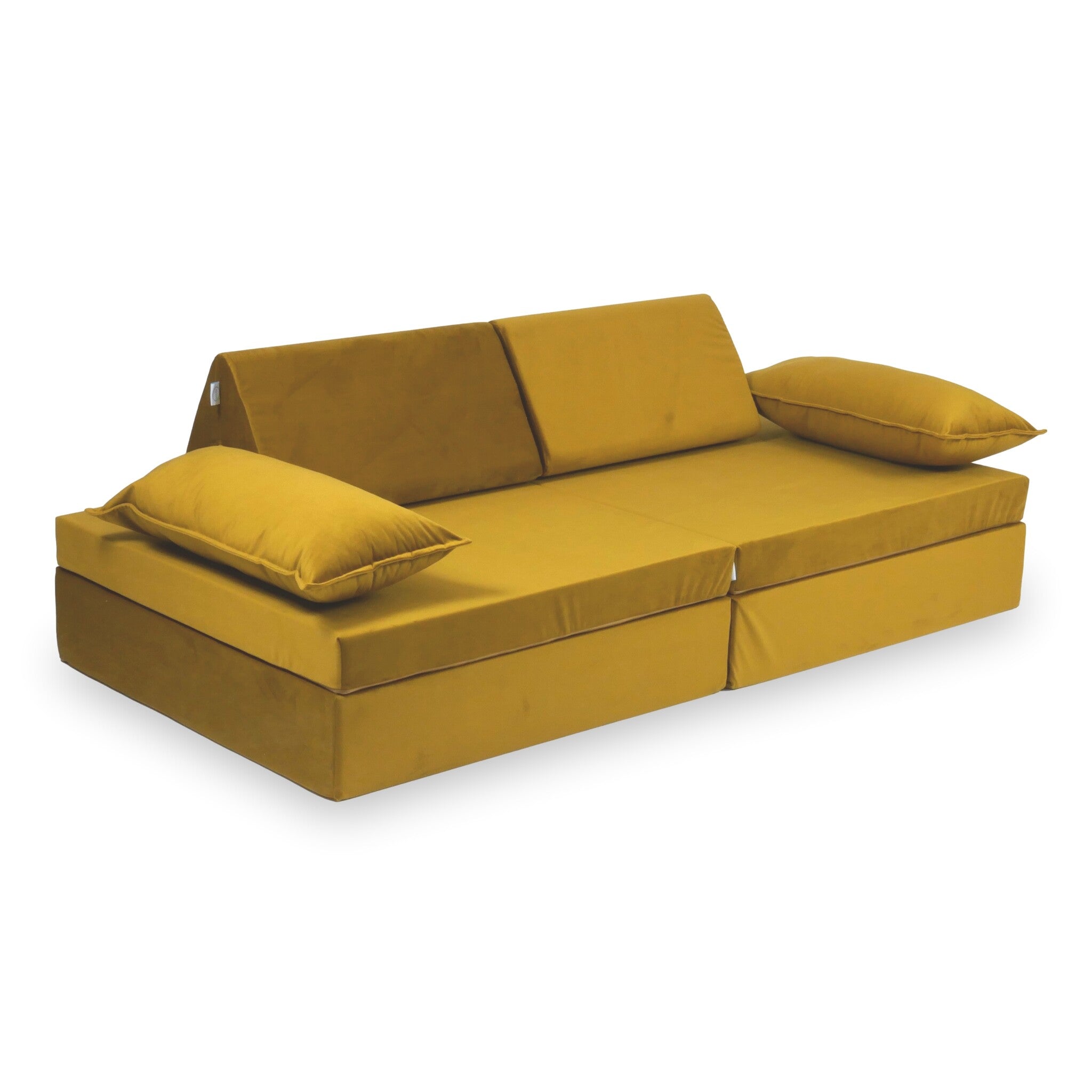 Canapé de jeu Montessori de luxe en velours doré