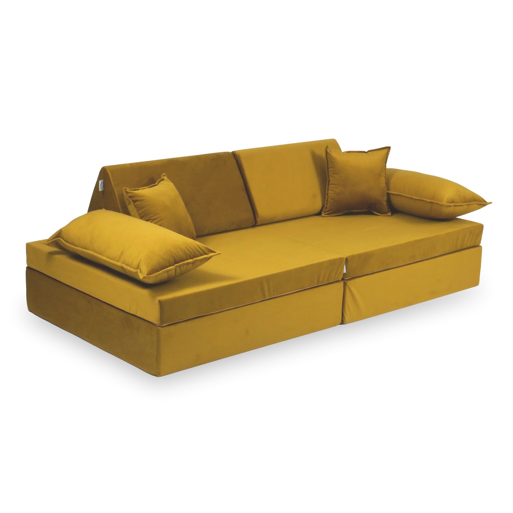 Canapé de jeu Montessori de luxe en velours doré