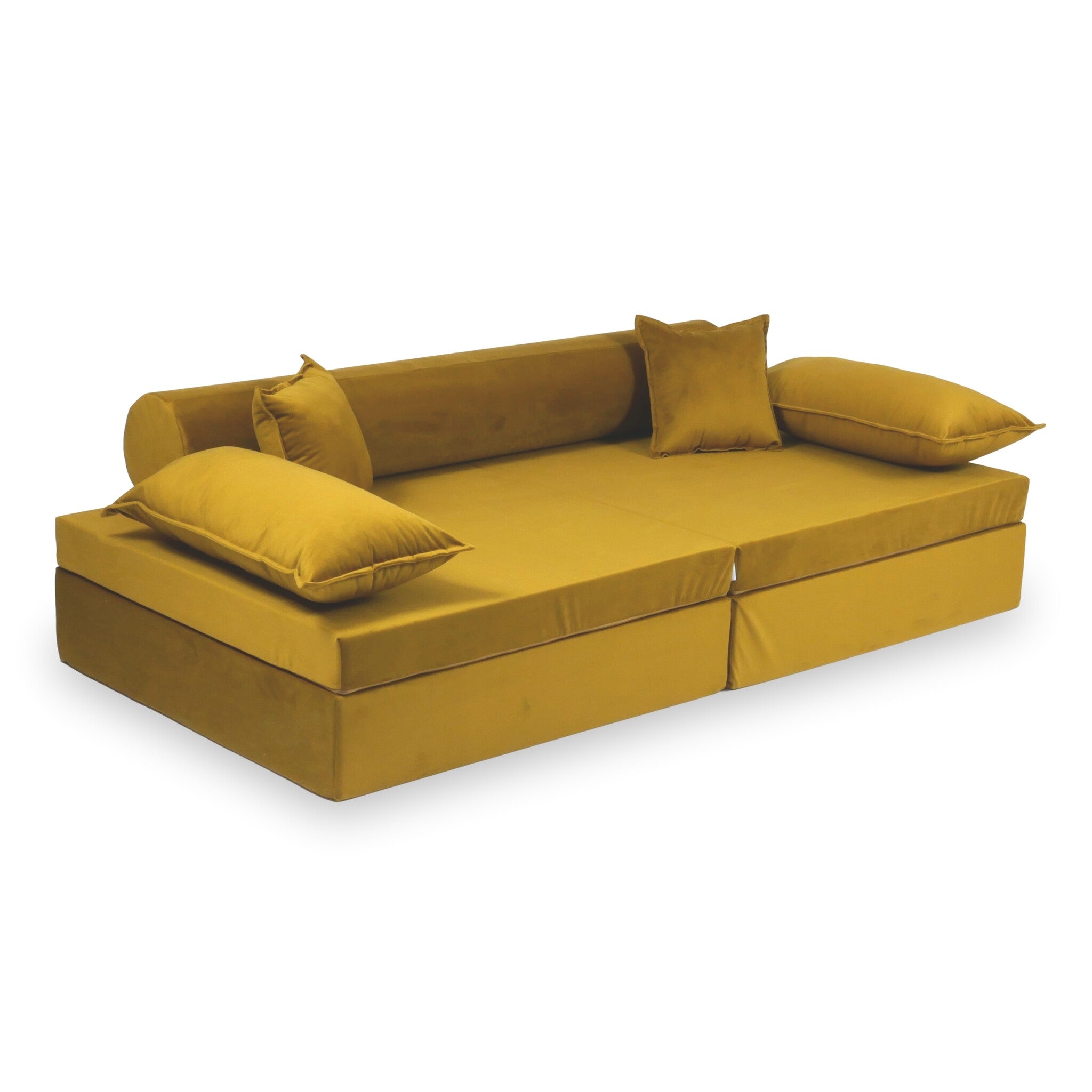 Canapé de jeu Montessori de luxe en velours doré