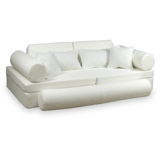 Canapé de jeu Montessori De Luxe Bouclé Blanc