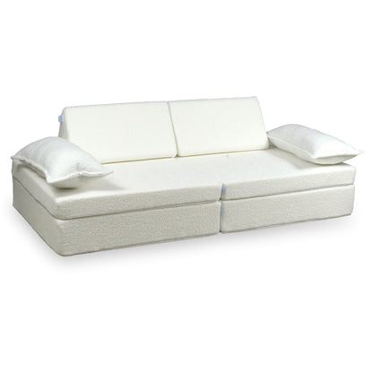 Canapé de jeu Montessori De Luxe Bouclé Blanc