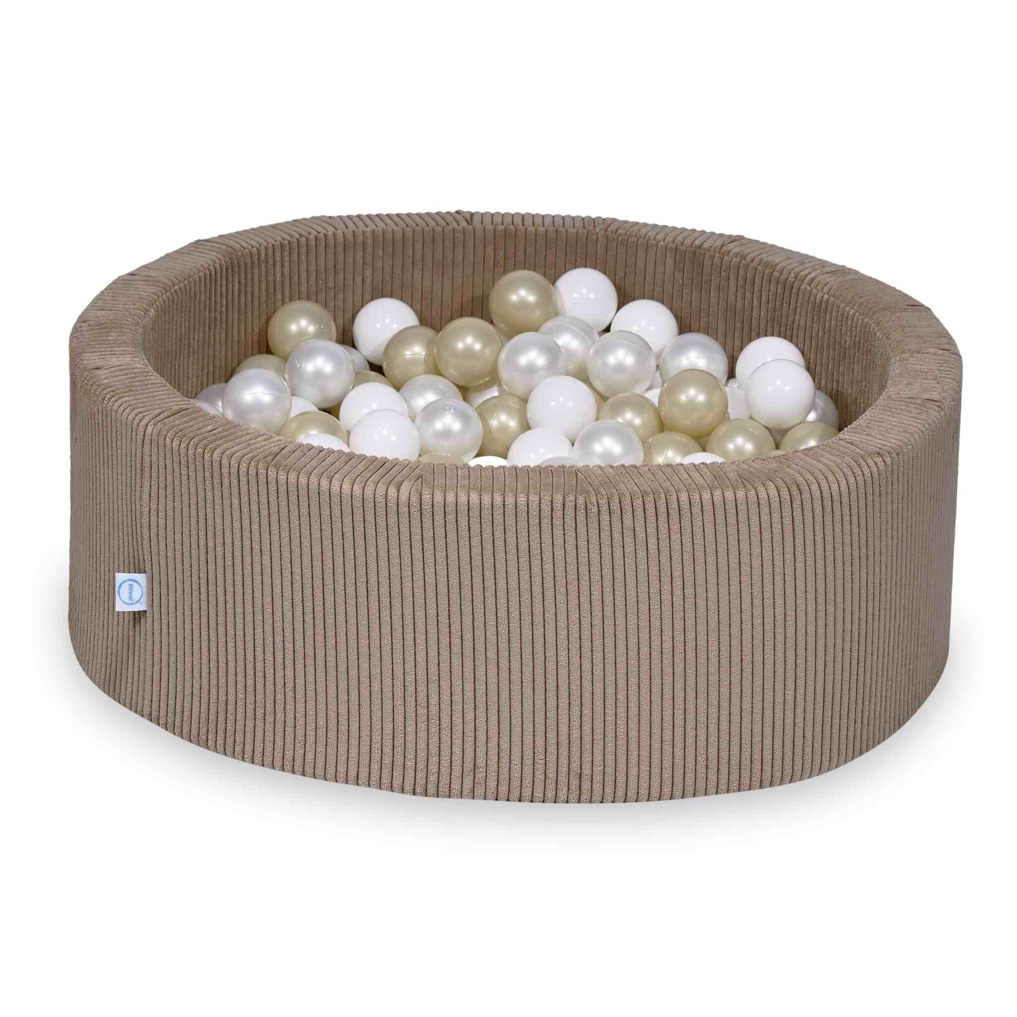 Piscine à balles en velours côtelé Toffee 90x30 cm avec 200 balles