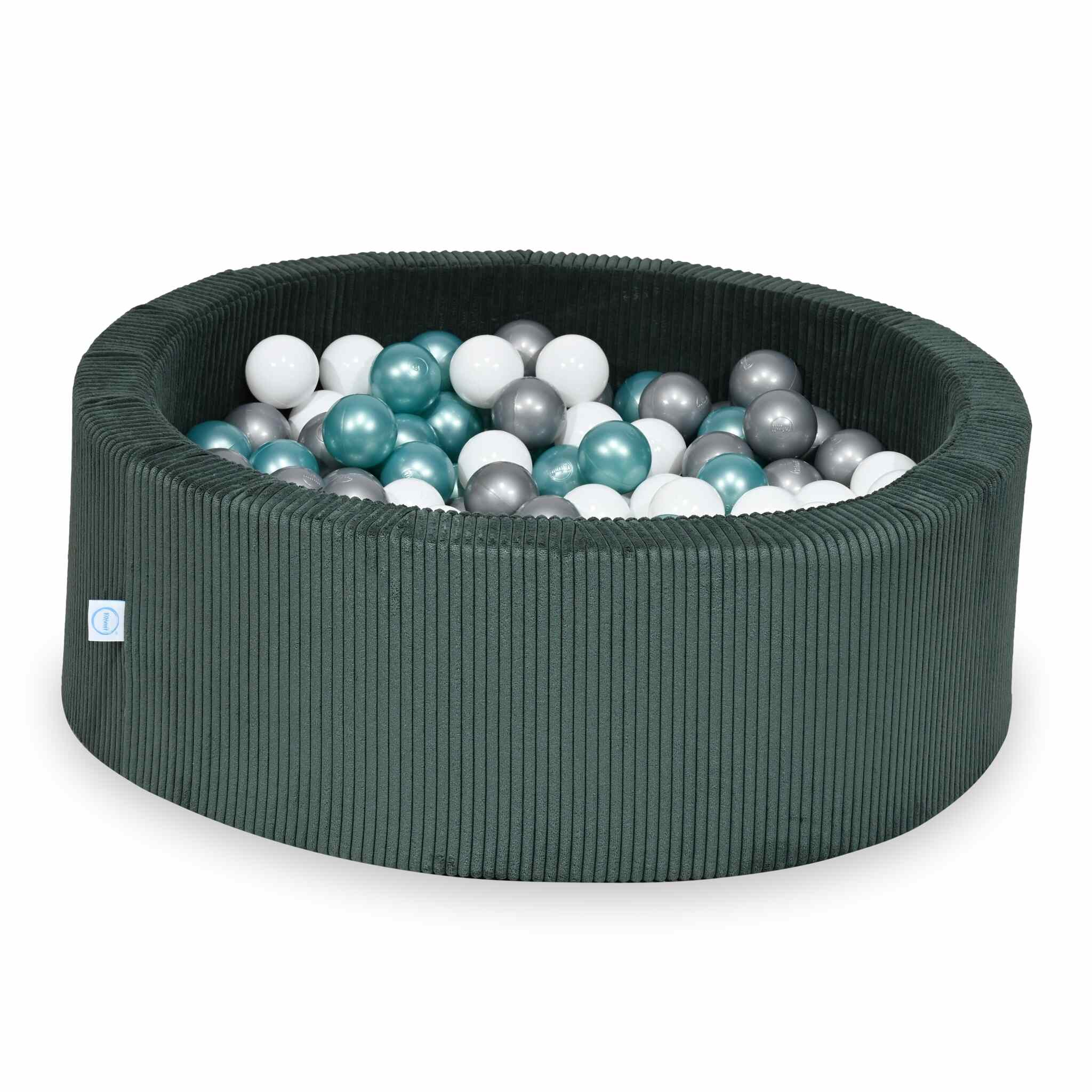 Piscine à balles en velours côtelé Vert 90x30 cm avec 200 balles