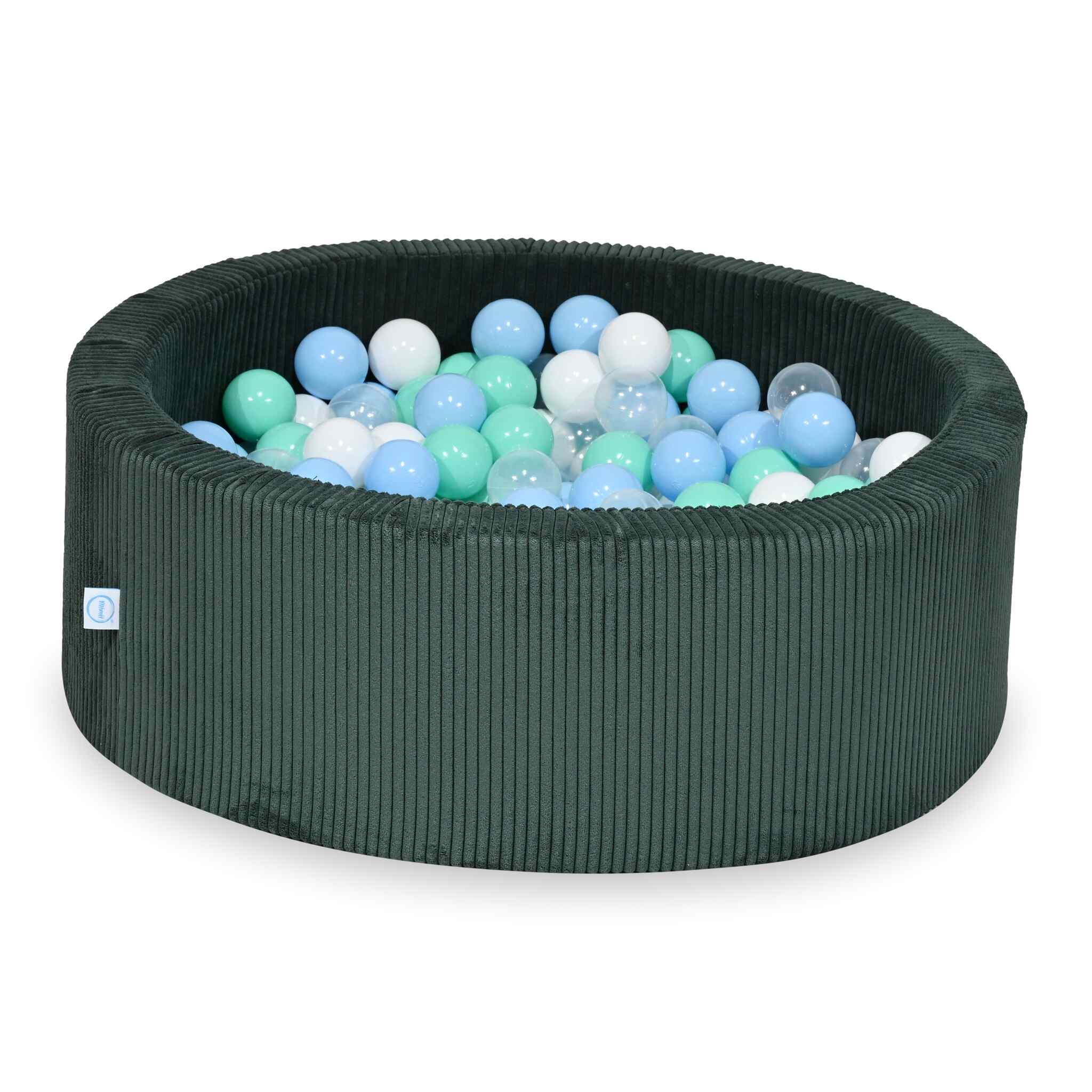 Piscine à balles en velours côtelé Vert 90x30 cm avec 200 balles