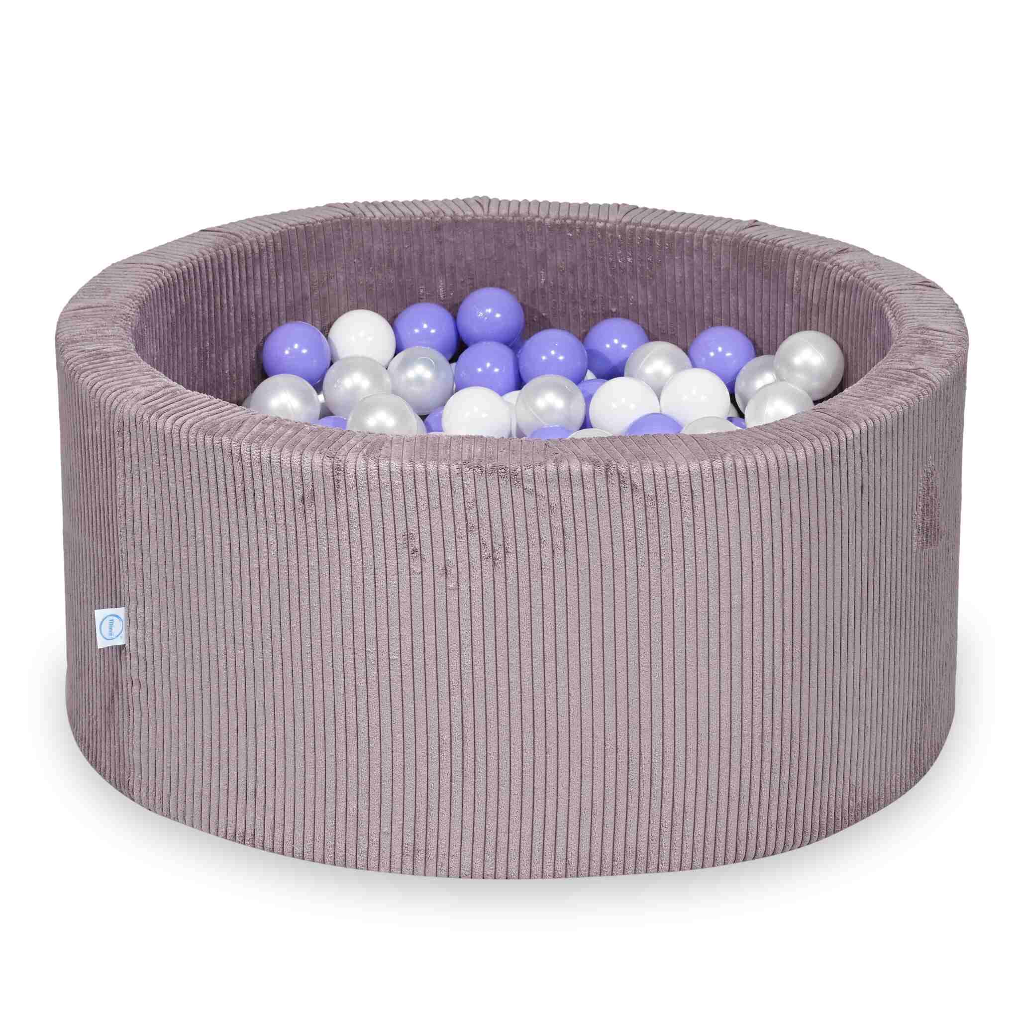 Piscine à balles en velours côtelé Lavende 90x40 cm avec 300 balles