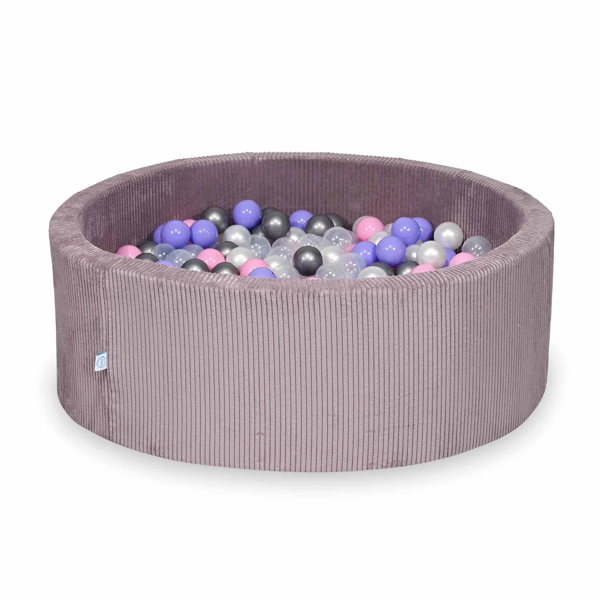 Piscine à balles en velours côtelé Lavende 110x40 cm avec 500balles