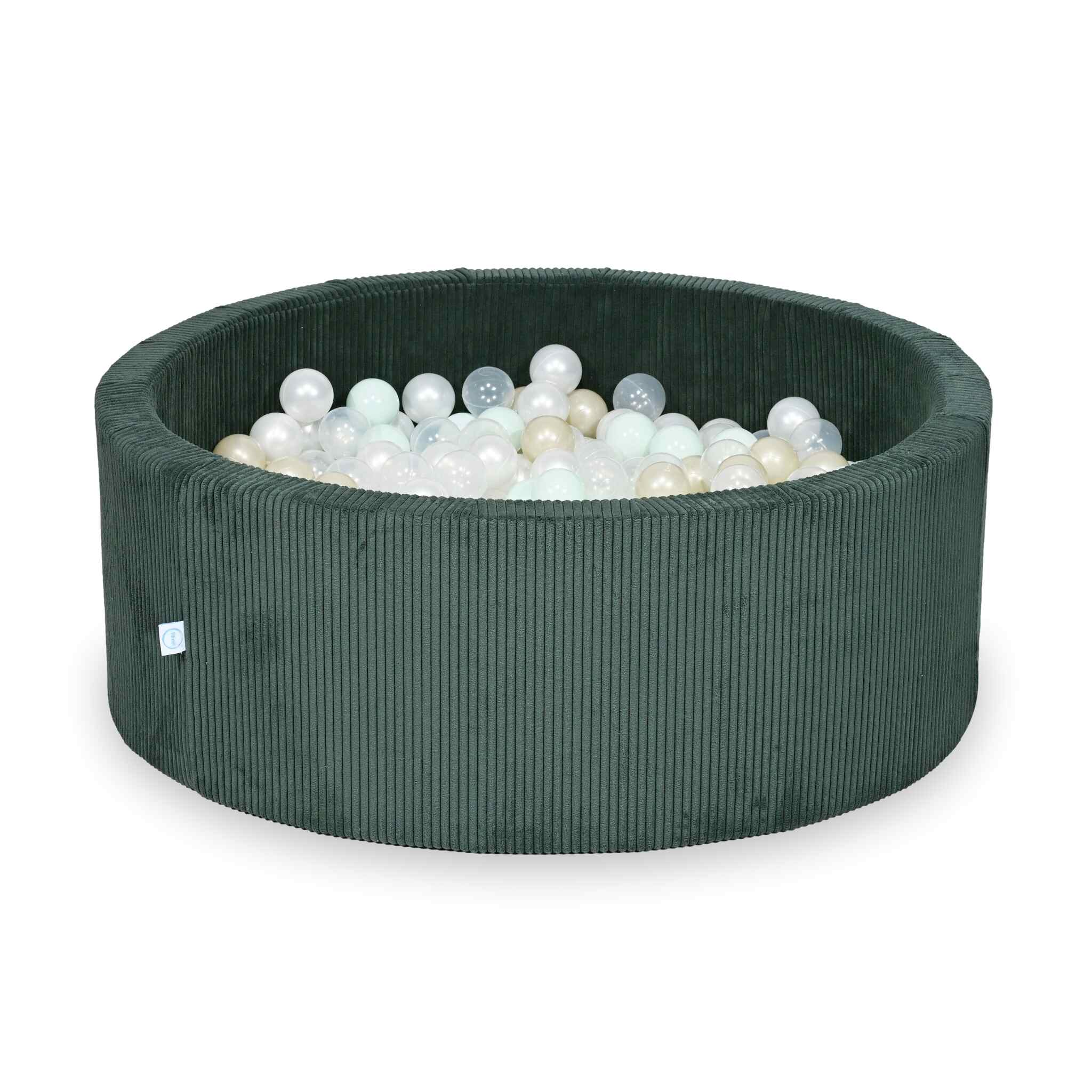 Piscine à balles en velours côtelé Vert 110x40 cm avec 500balles