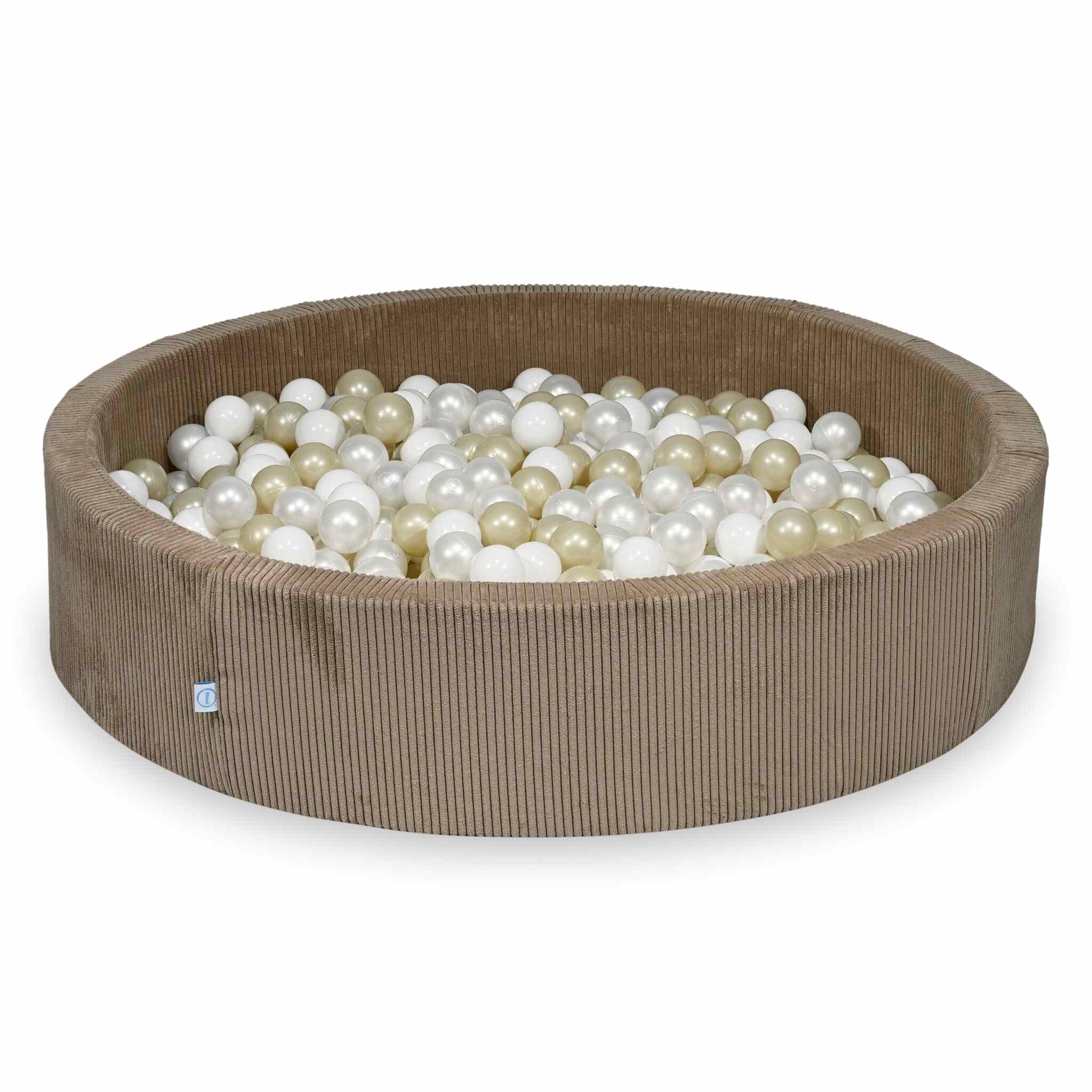 Piscine à balles en velours côtelé Toffee 130x30 cm avec 600 balles