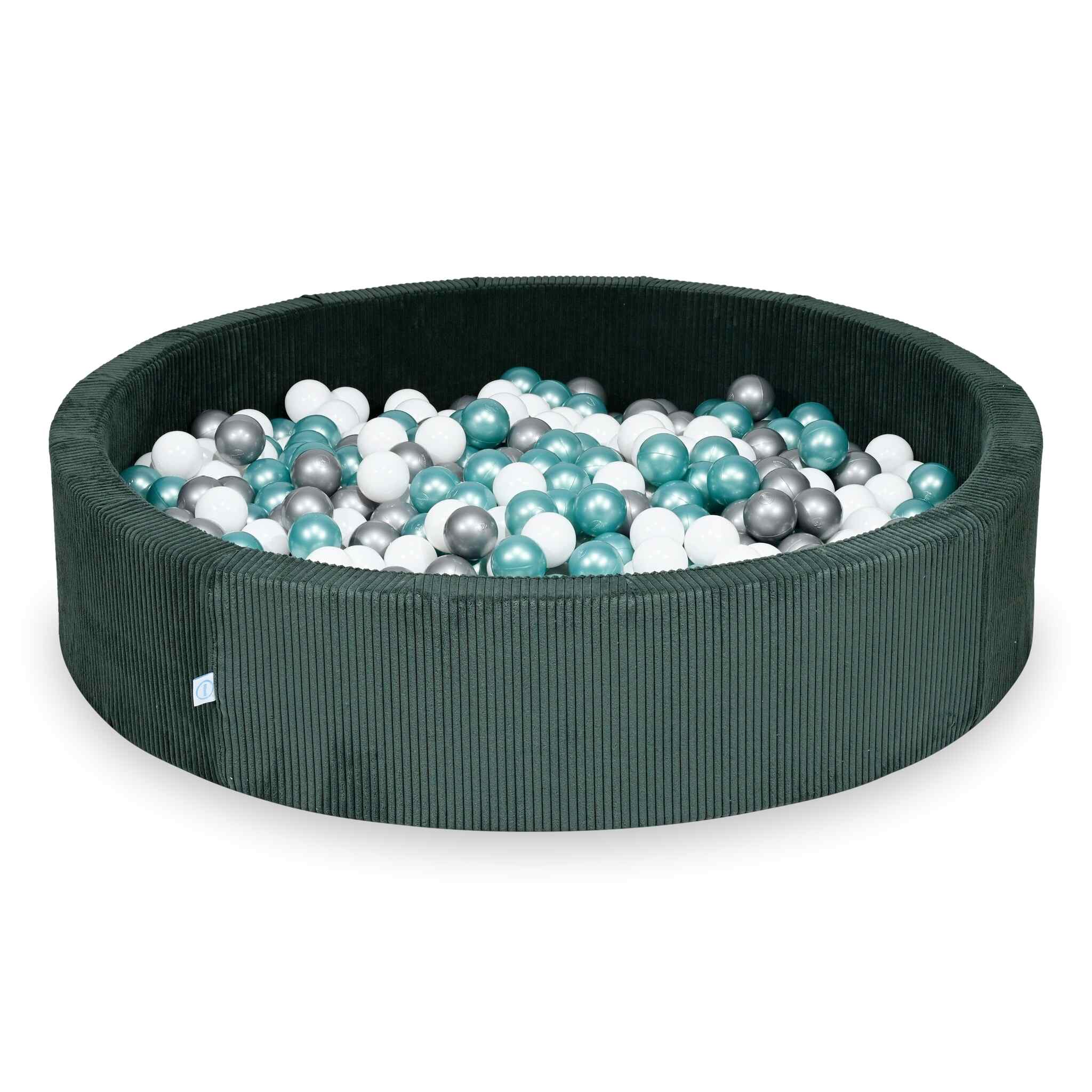 Piscine à balles en velours côtelé Vert 130x30 cm avec 600 balles