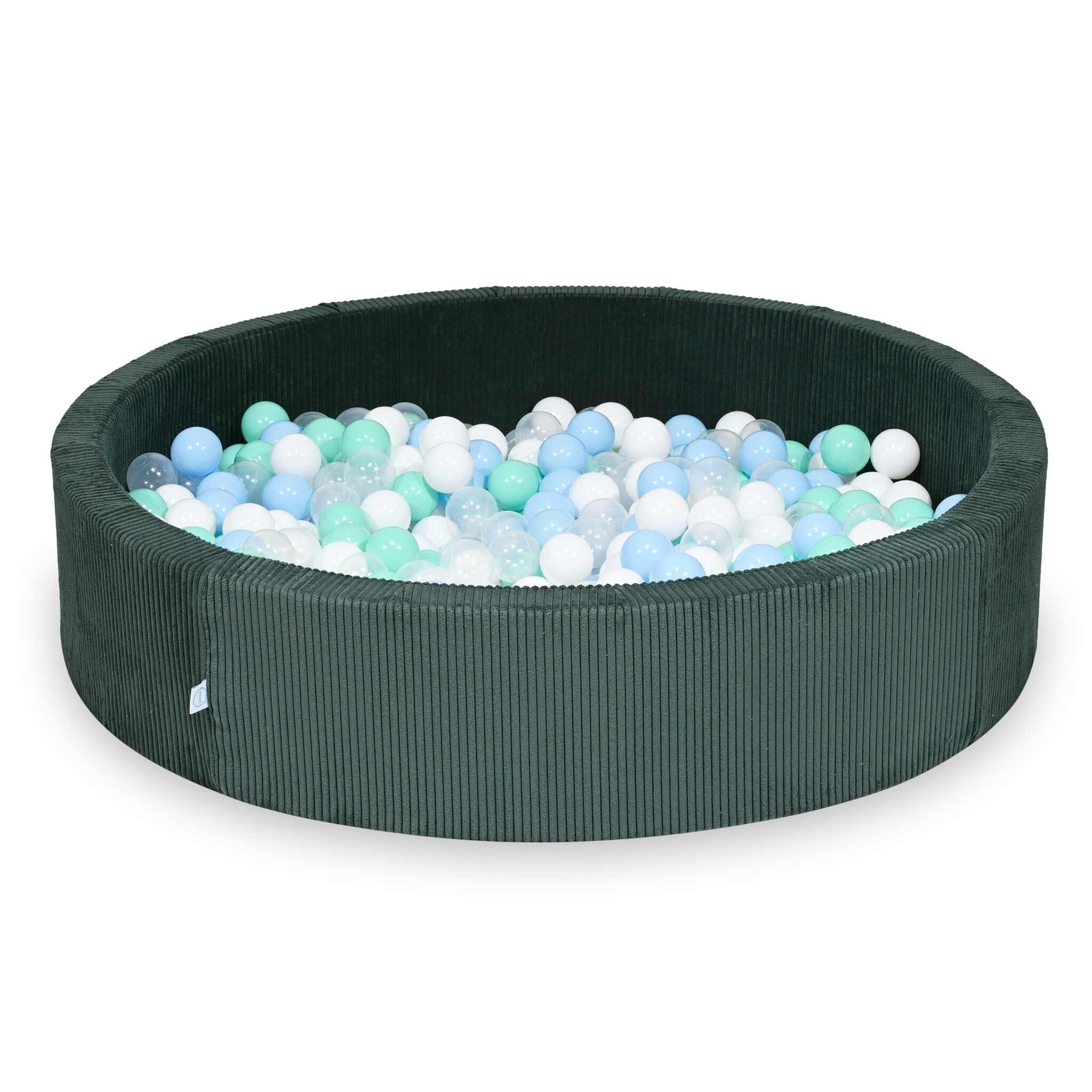Piscine à balles en velours côtelé Vert 130x30 cm avec 600 balles