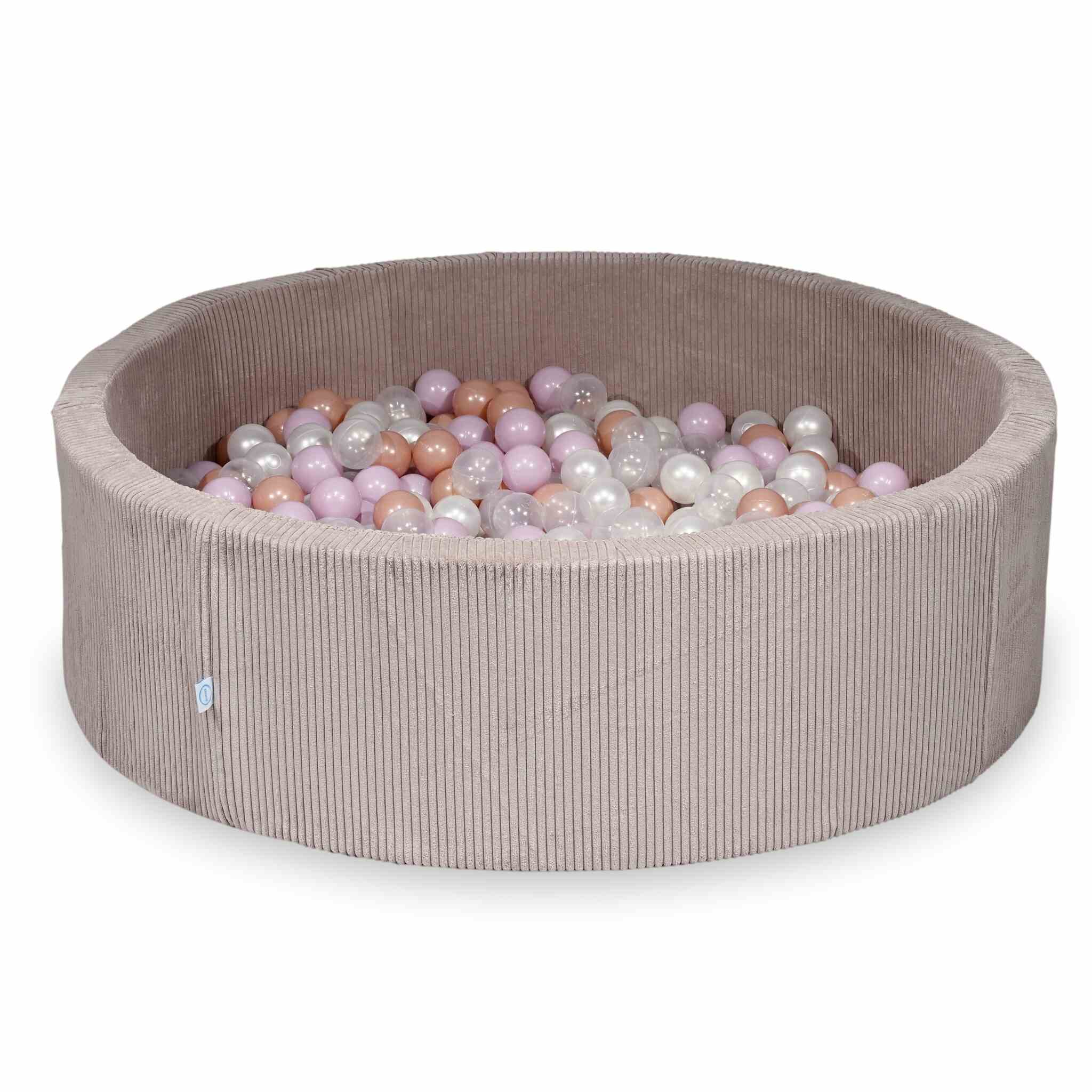 Piscine à balles en velours côtelé côtelé rose clair 130x40 cm avec 700 balles