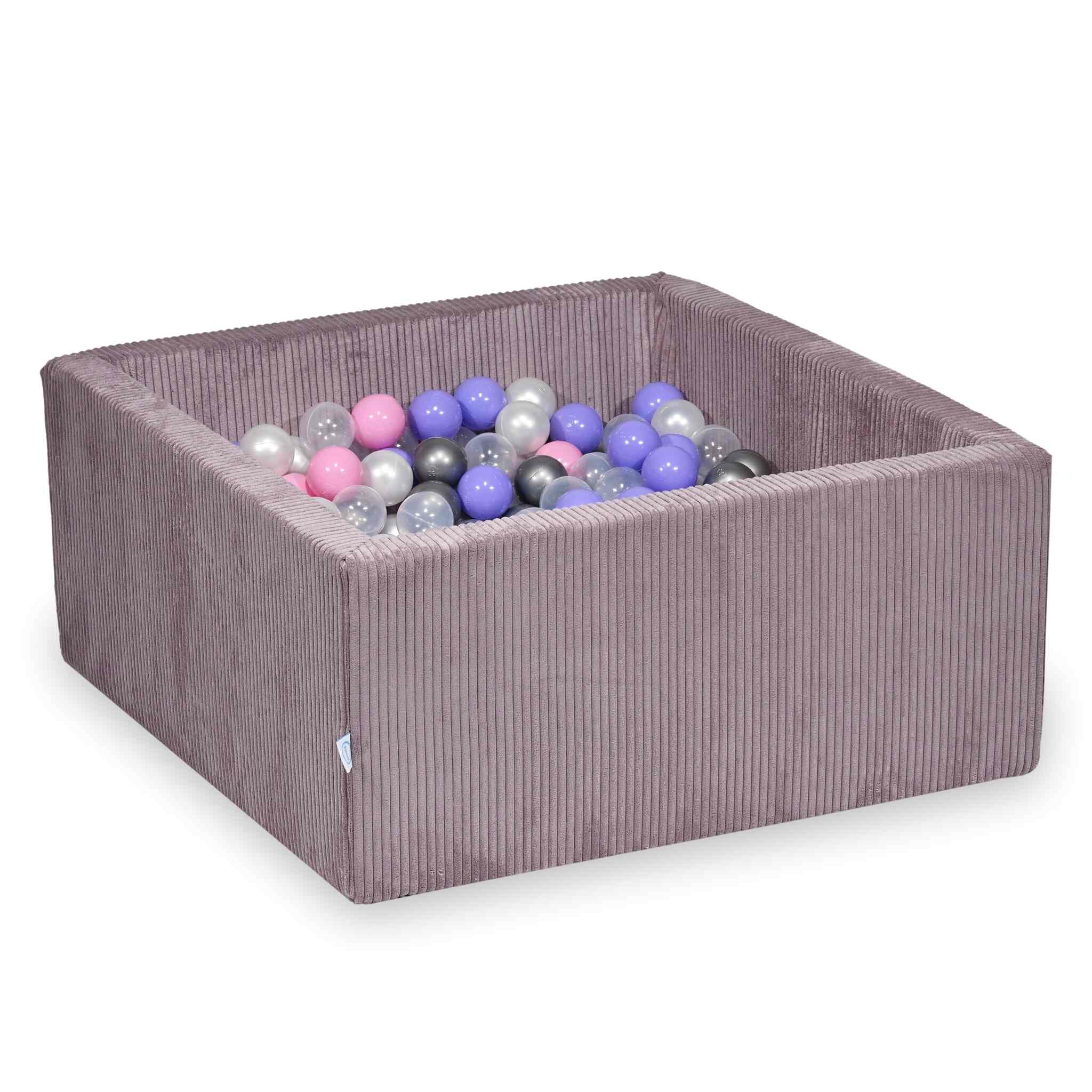 Piscine à balles en velours côtelé