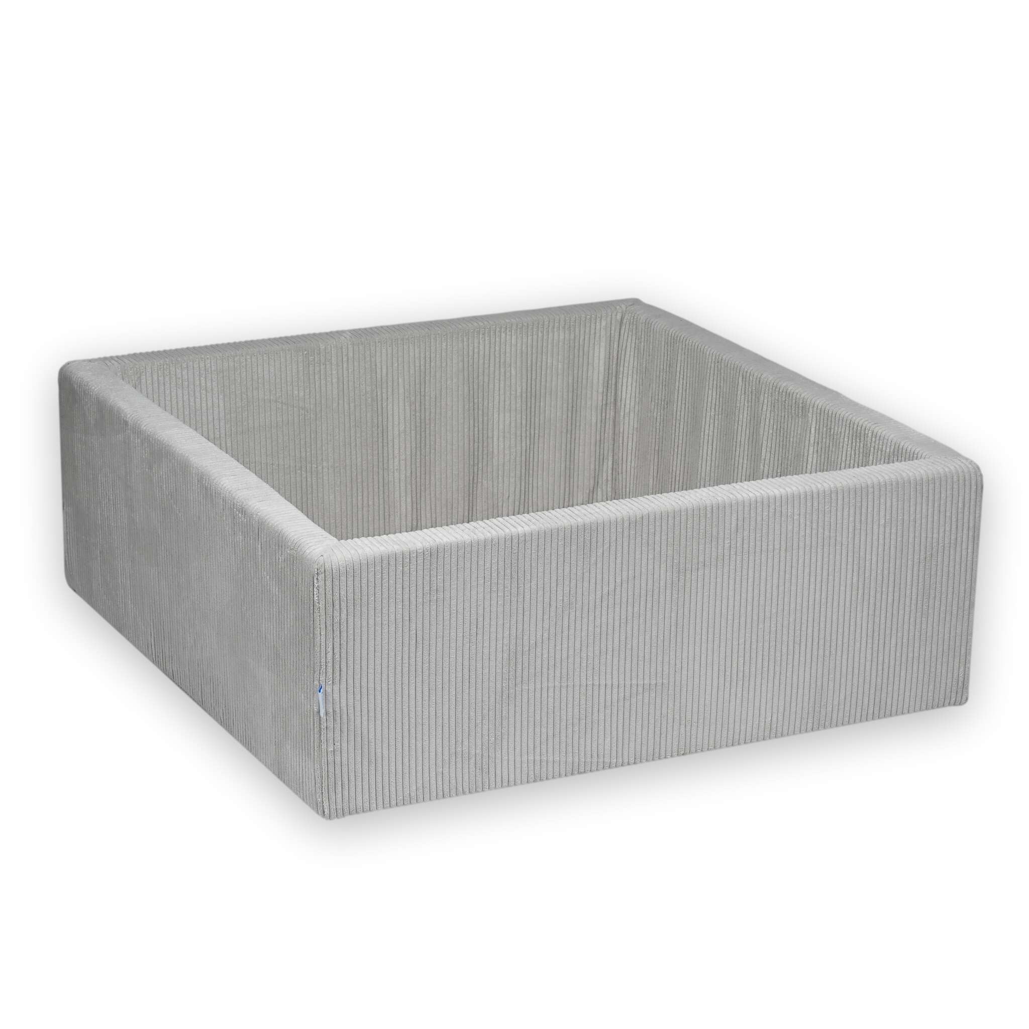 Piscine à balles carrée 110x110x40 cm velours côtelé gris sans balles