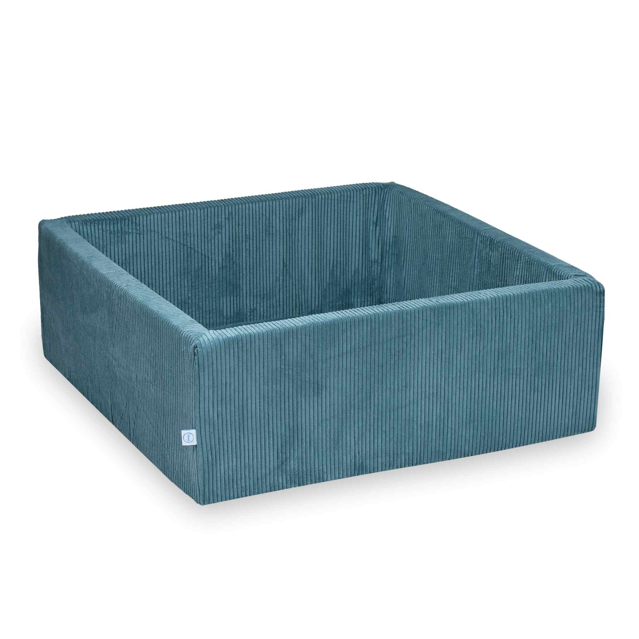 Piscine à balles carrée 110x110x40 cm velours côtelé bleu sans balles