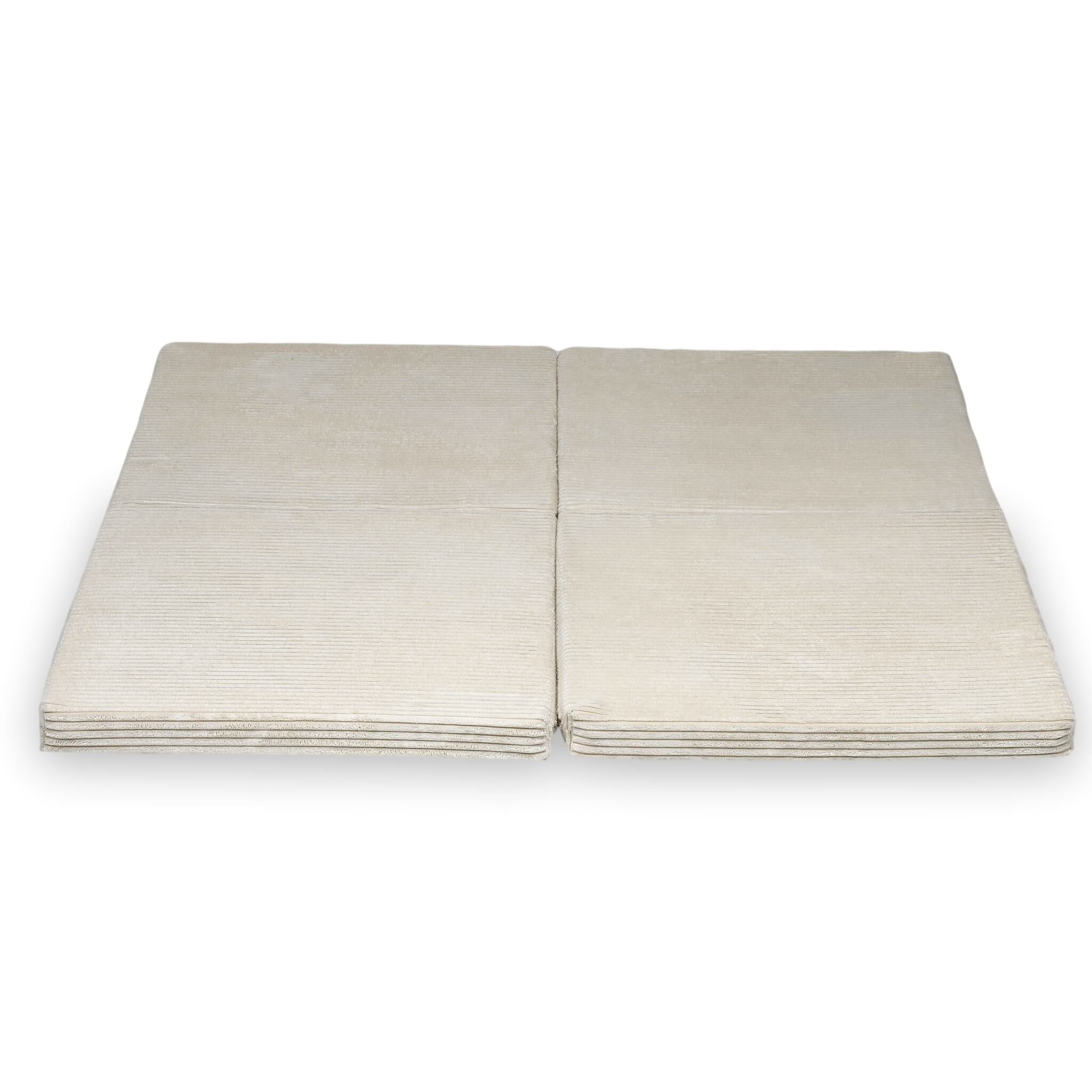 Tapis de jeu bébé pliable carré 120 × 120 cm en velours côtelé