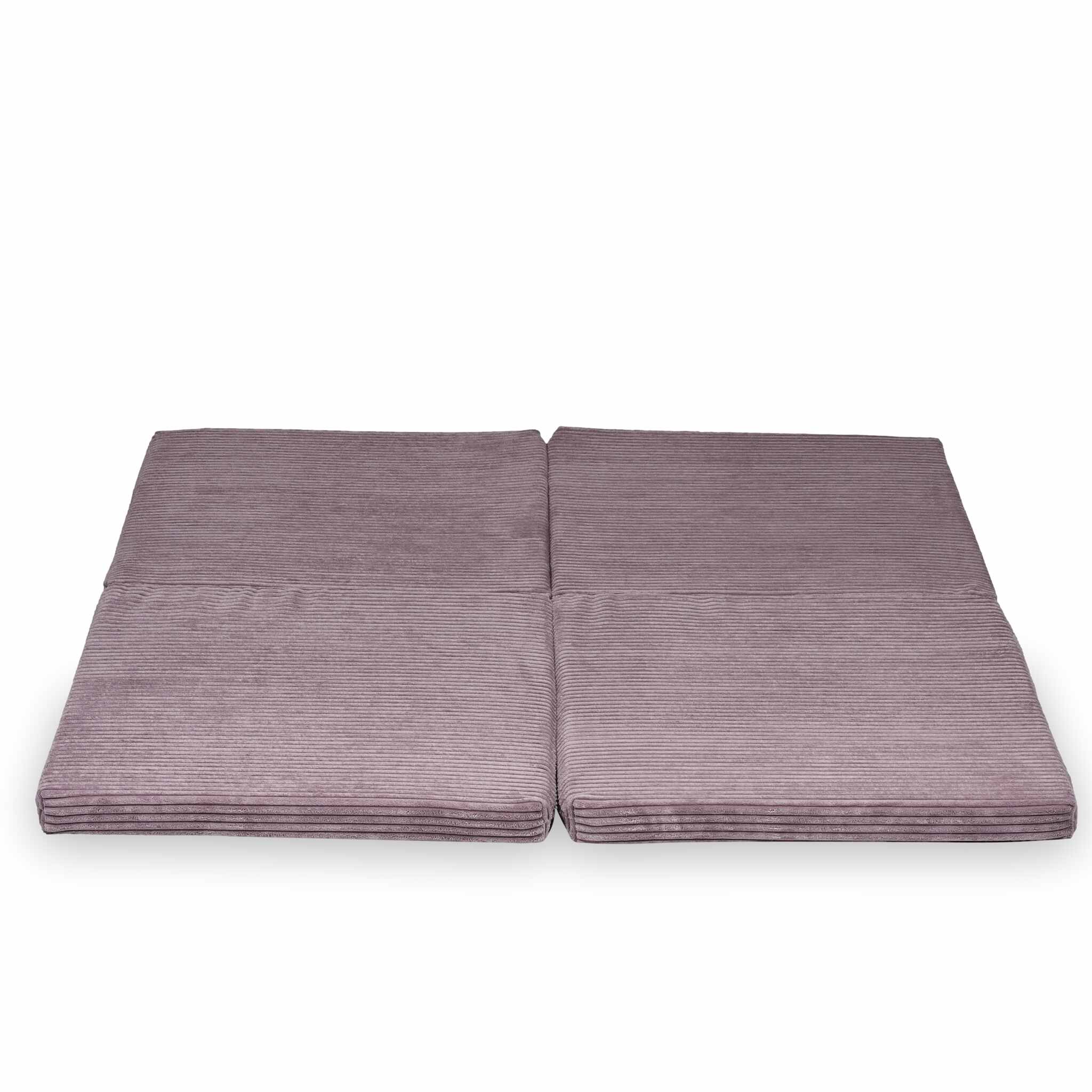 Tapis de jeu bébé pliable carré 120 × 120 cm en velours côtelé