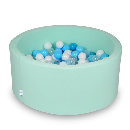 Piscine à Balles 90x40cm menthe avec balles 300pcs (turquoise, blanc, clair, bleu clair)